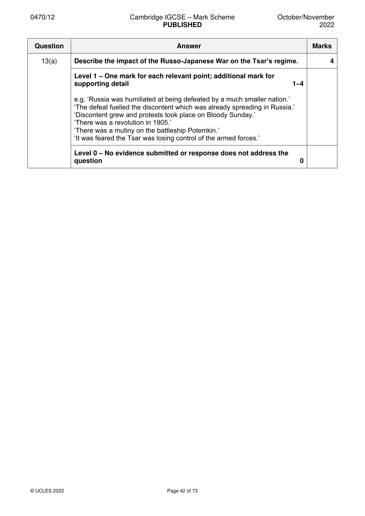 Mark scheme, page 42 of 73