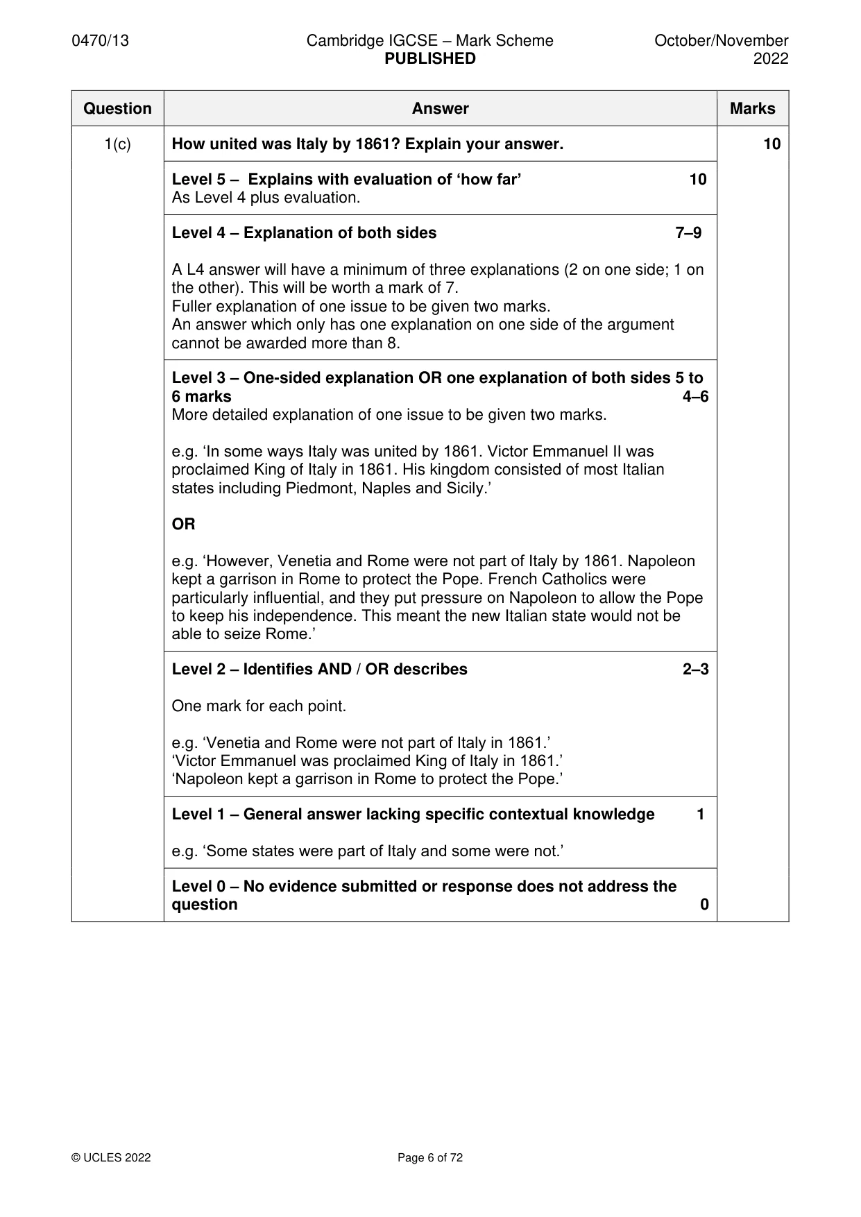 Mark scheme, page 6 of 72