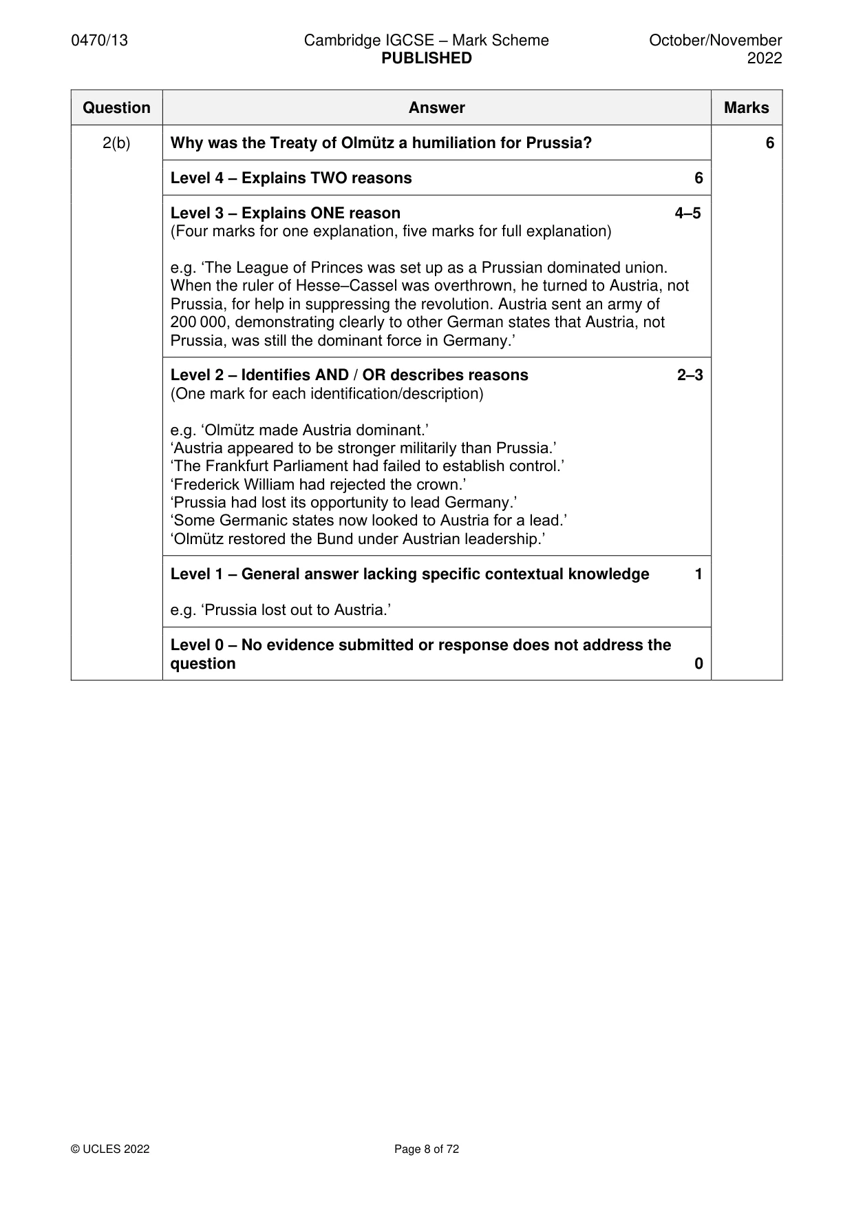 Mark scheme, page 8 of 72