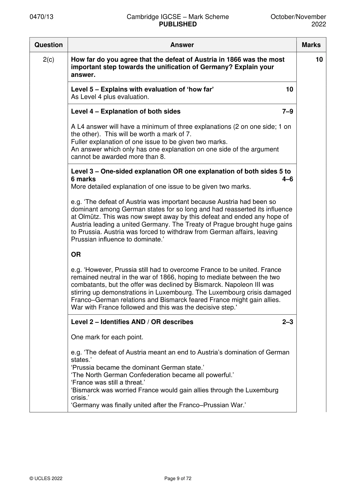 Mark scheme, page 9 of 72