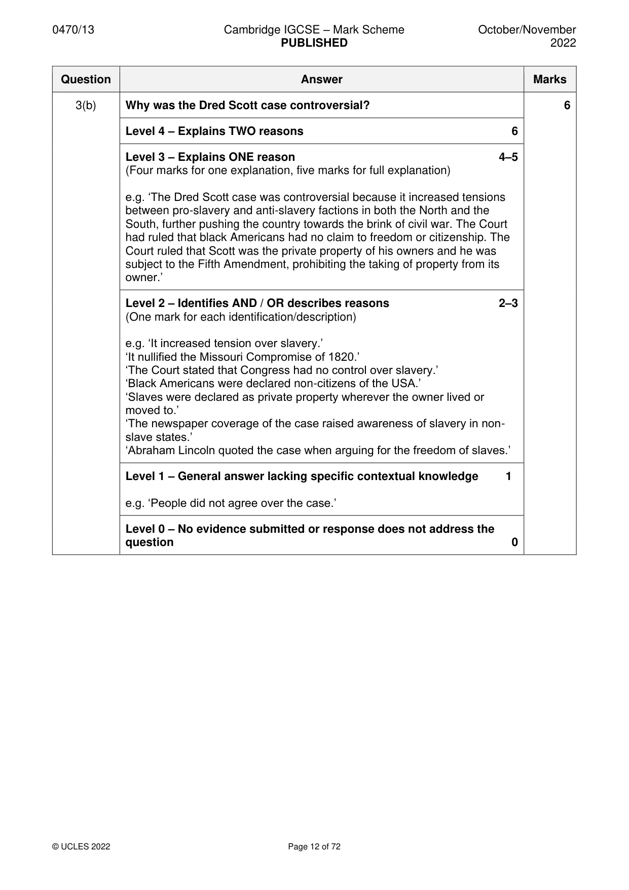 Mark scheme, page 12 of 72