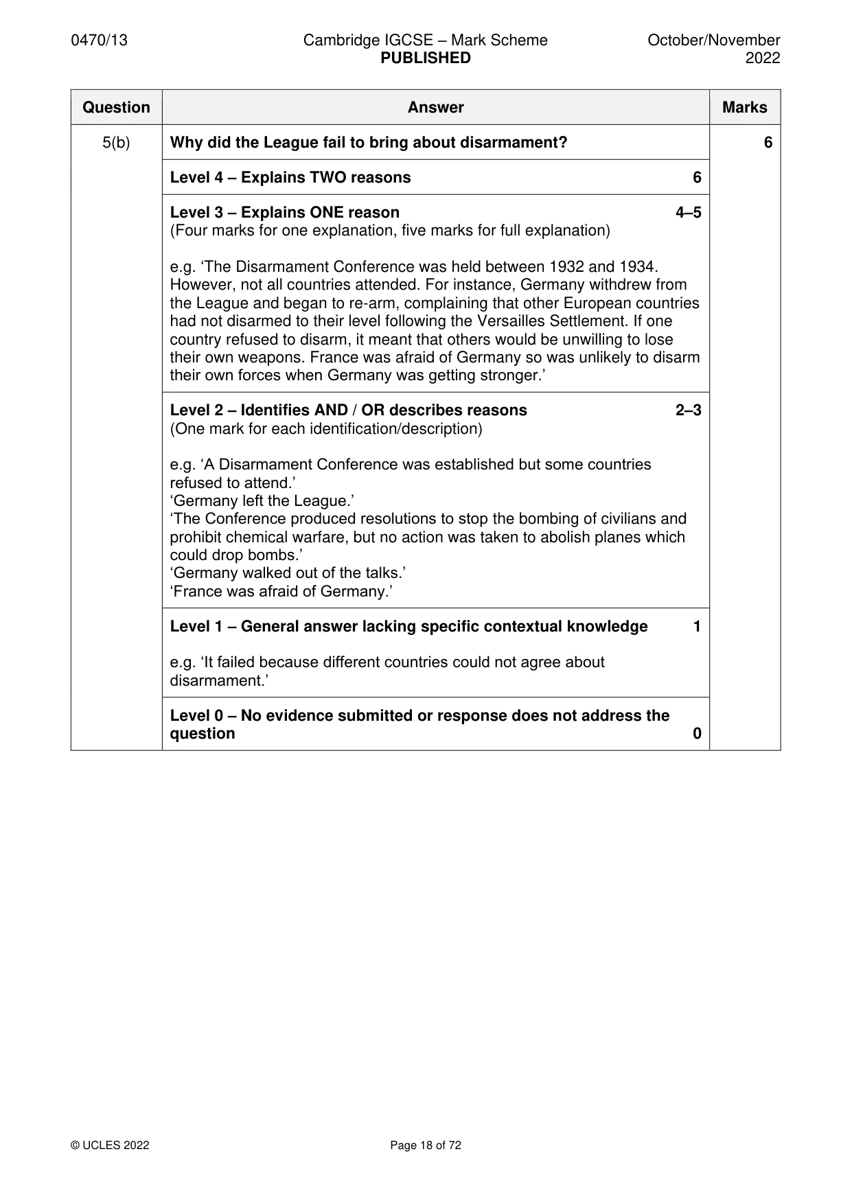 Mark scheme, page 18 of 72
