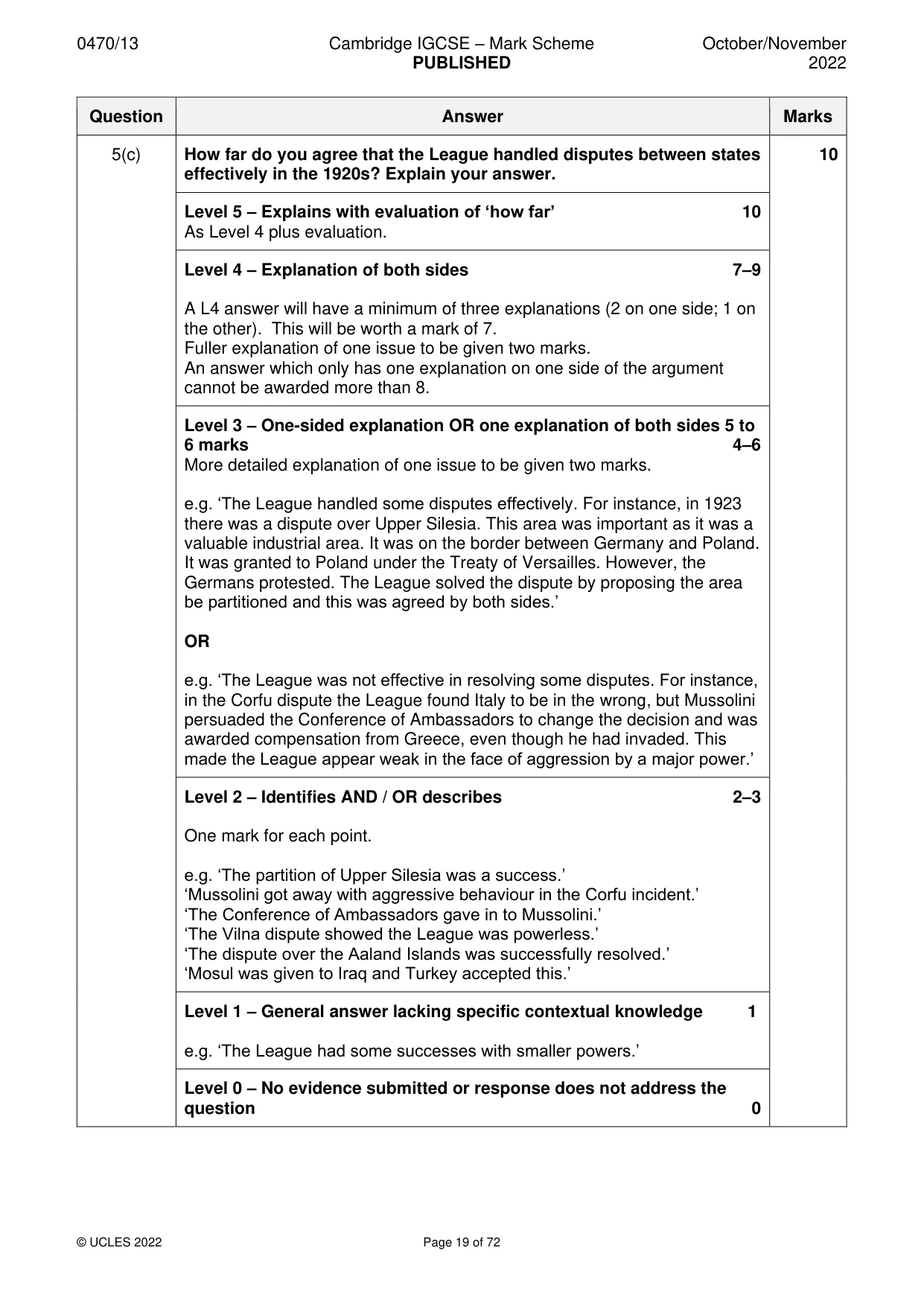 Mark scheme, page 19 of 72