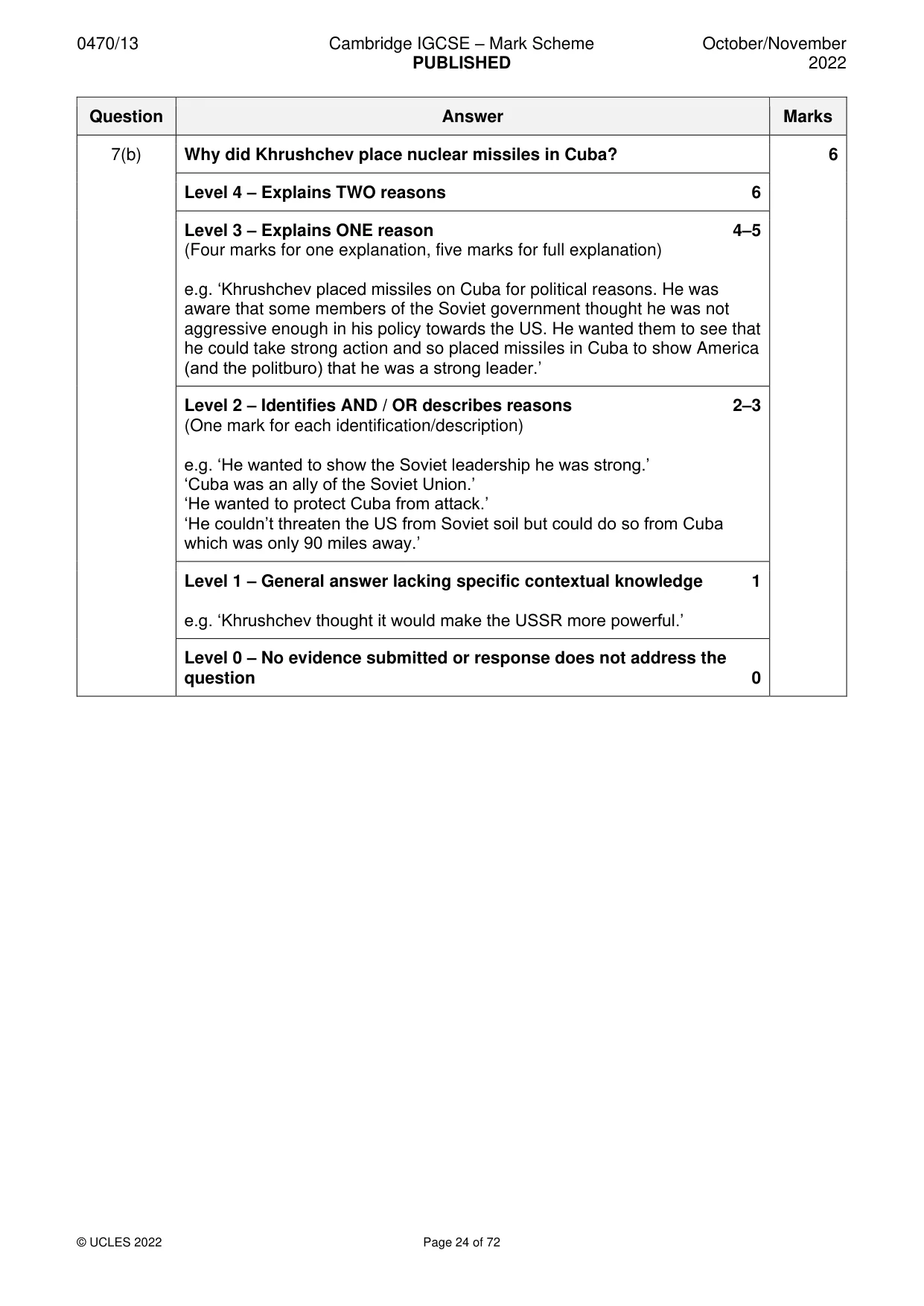Mark scheme, page 24 of 72