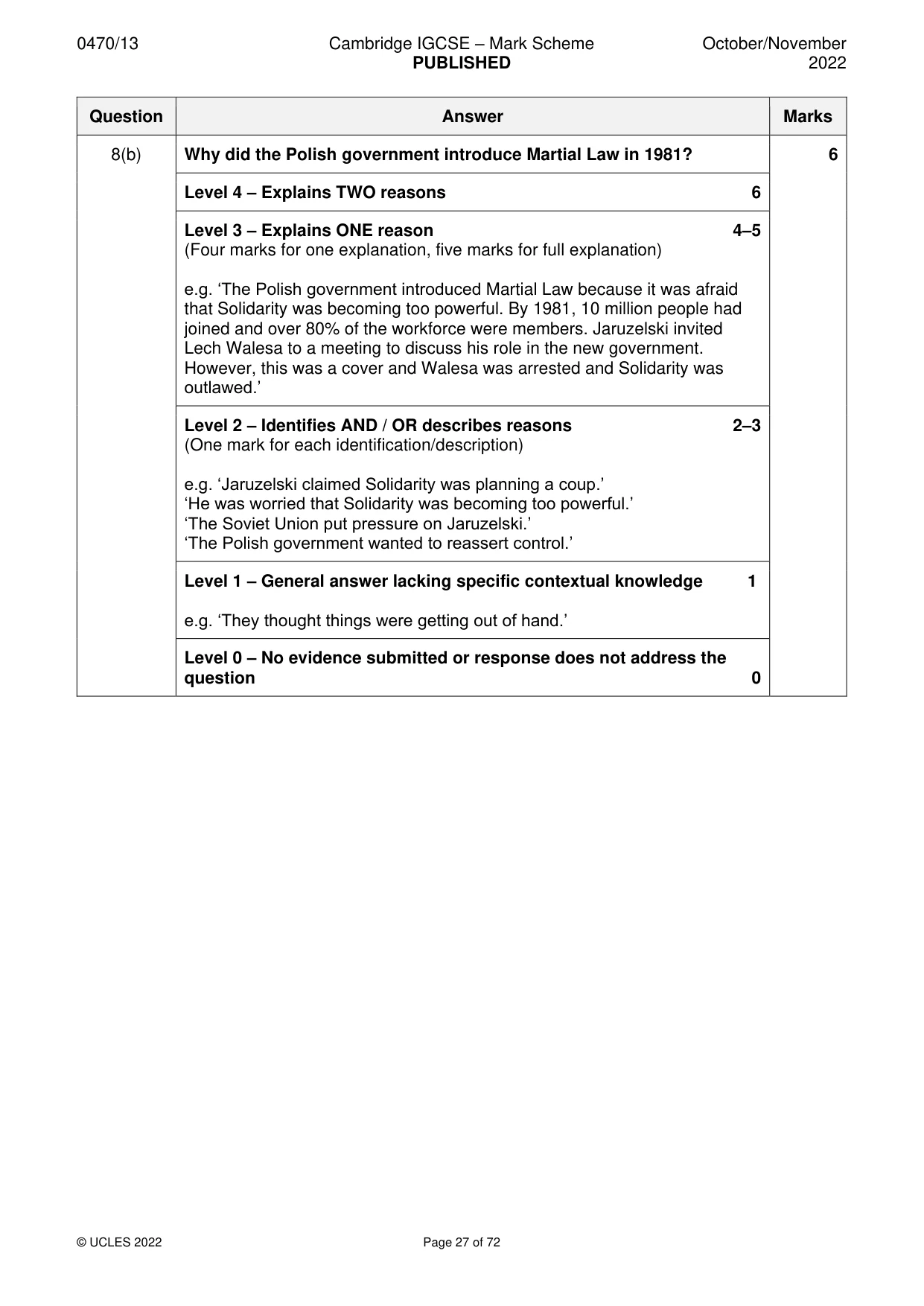 Mark scheme, page 27 of 72