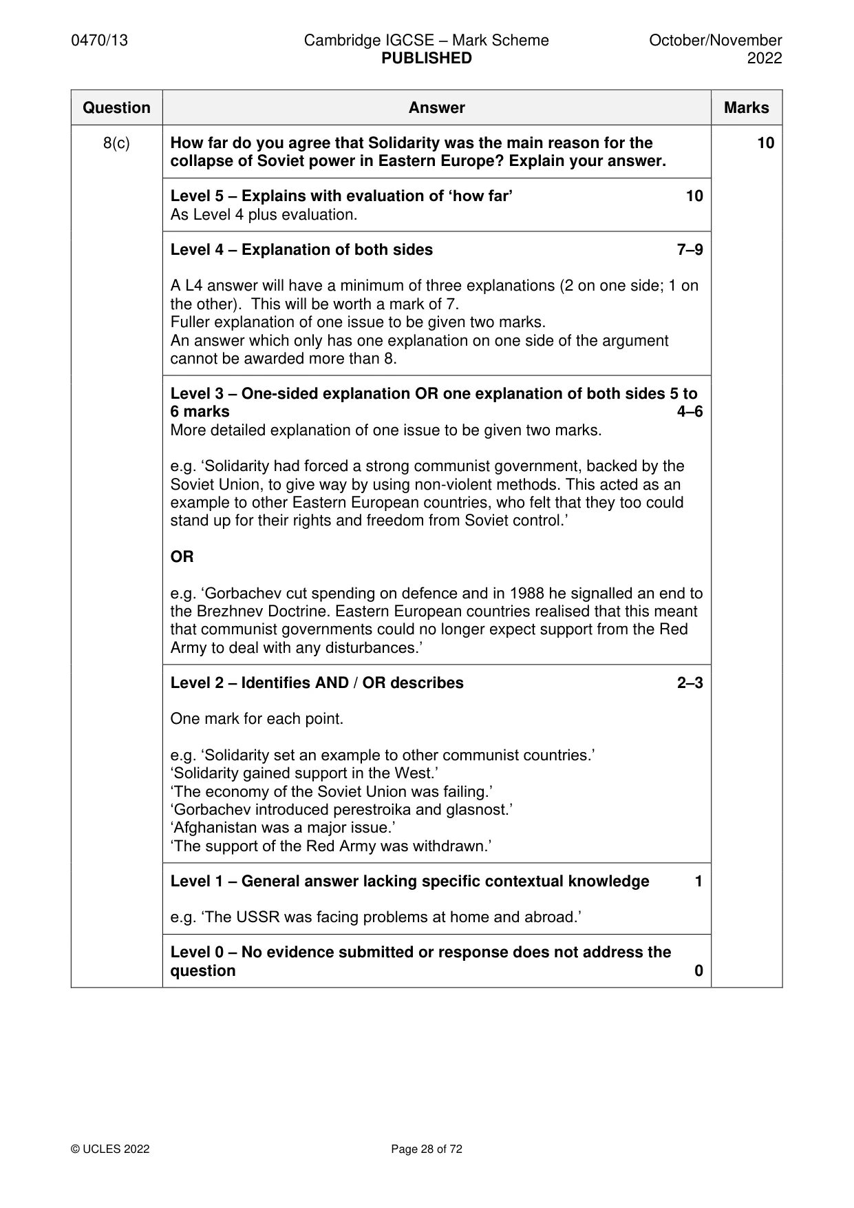 Mark scheme, page 28 of 72