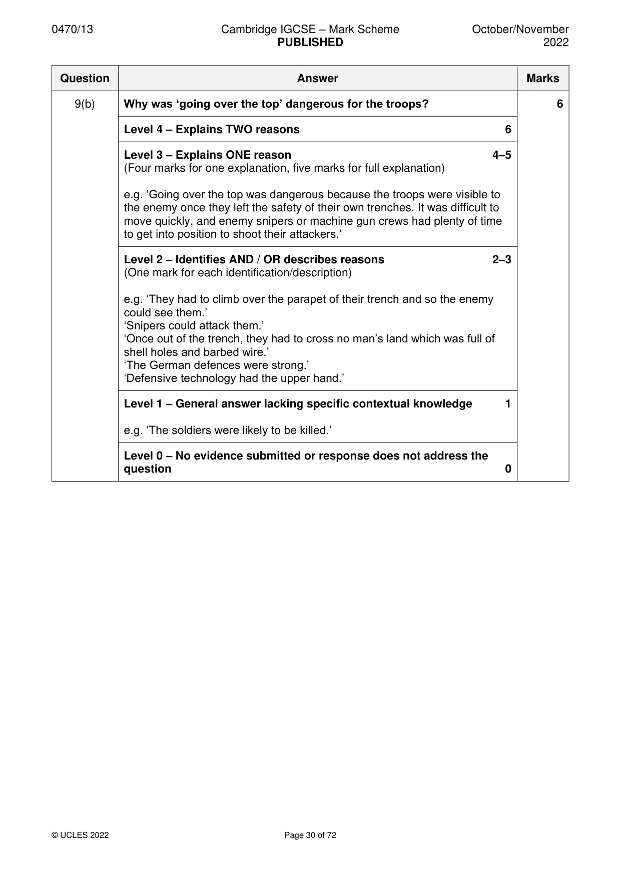 Mark scheme, page 30 of 72