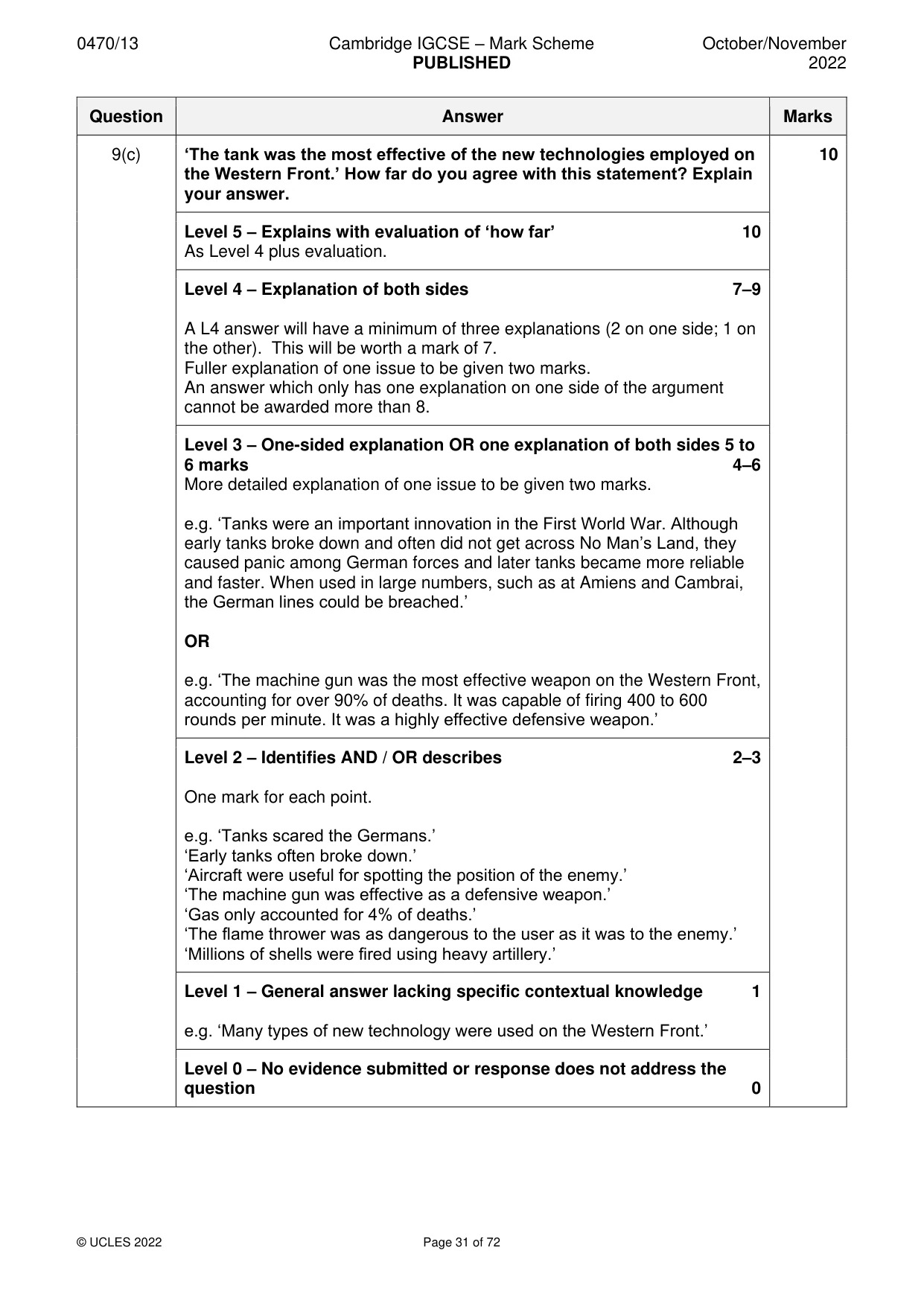 Mark scheme, page 31 of 72