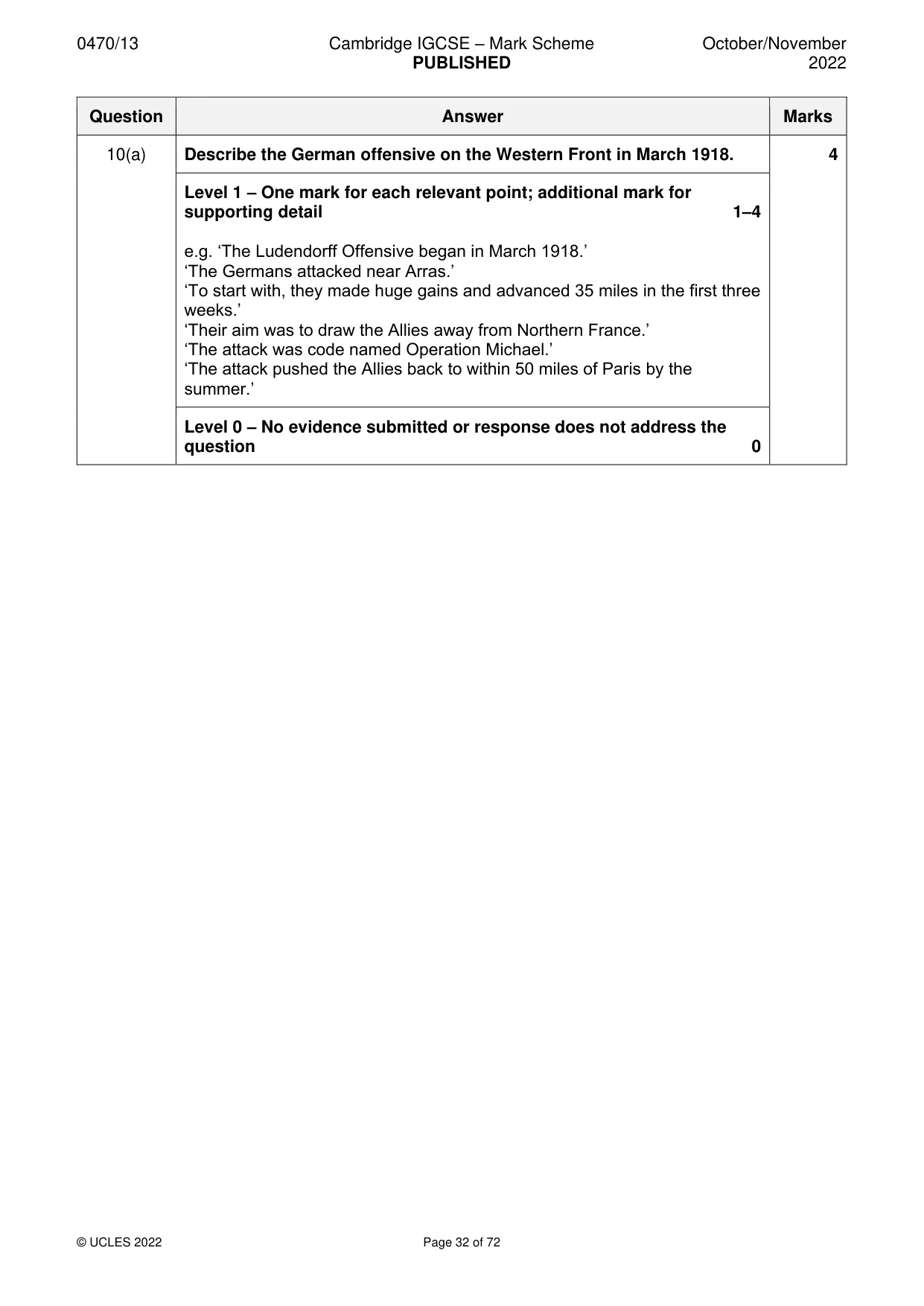 Mark scheme, page 32 of 72