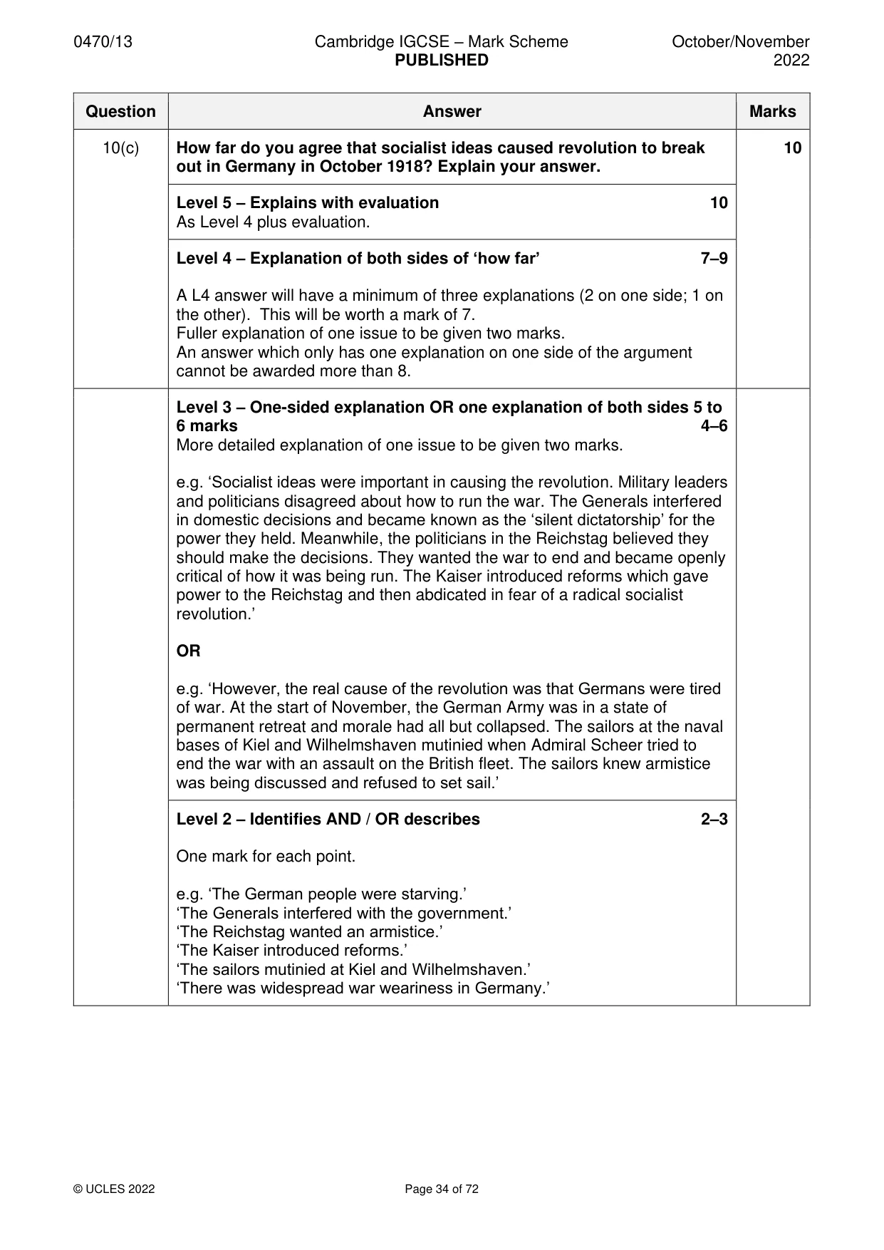Mark scheme, page 34 of 72