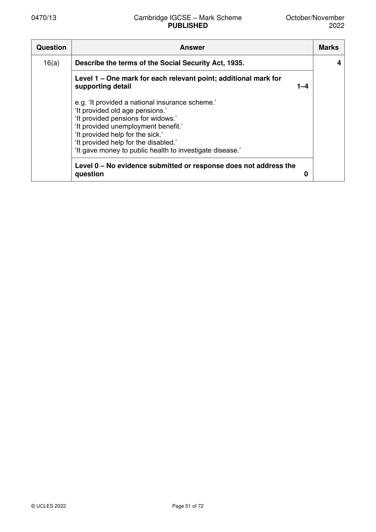 Mark scheme, page 51 of 72