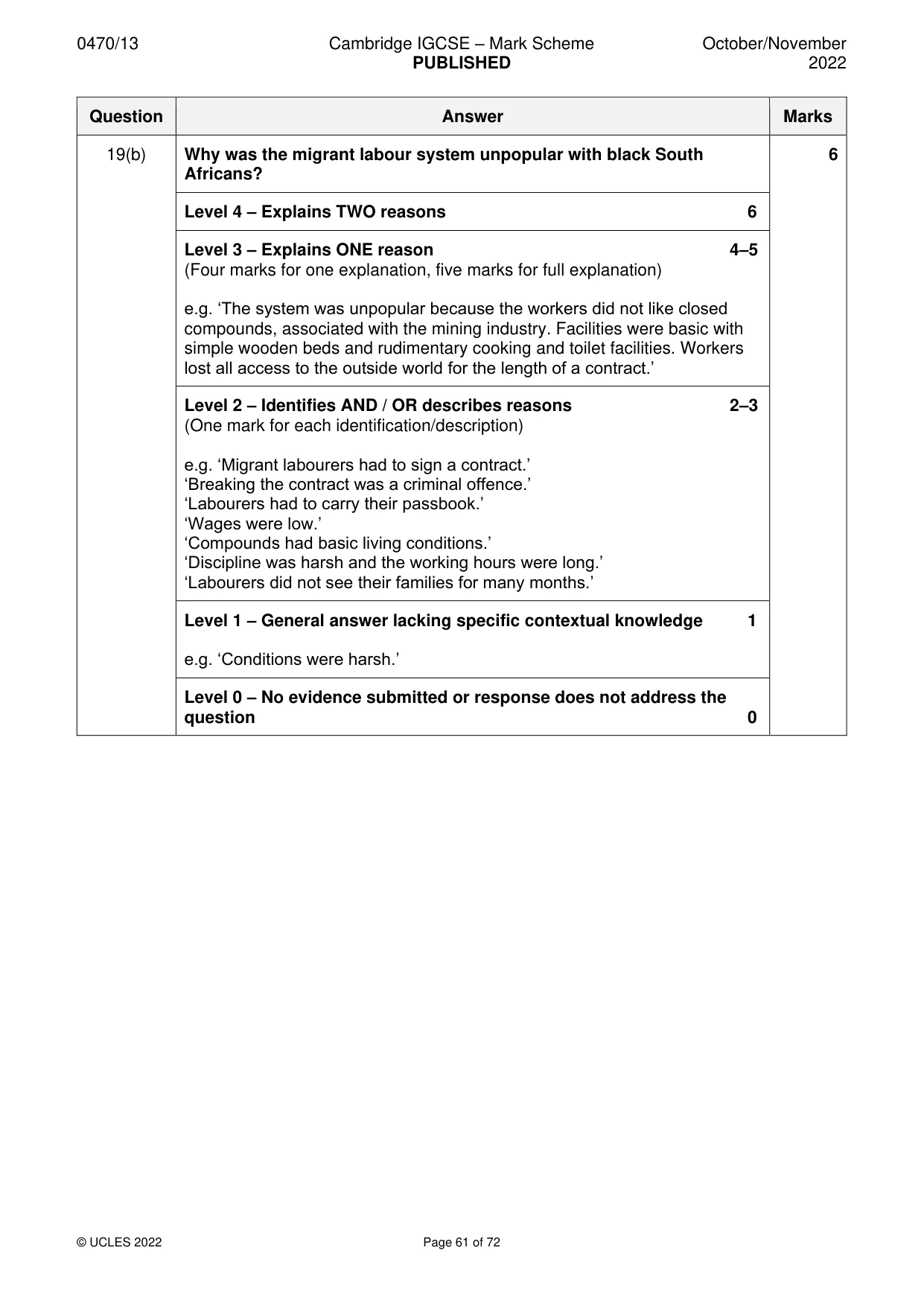 Mark scheme, page 61 of 72