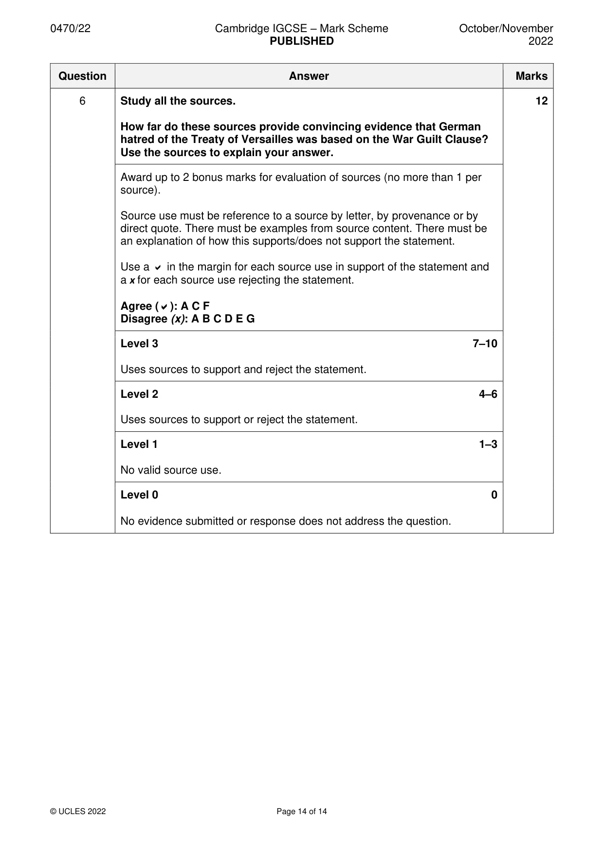Mark scheme, page 14 of 14