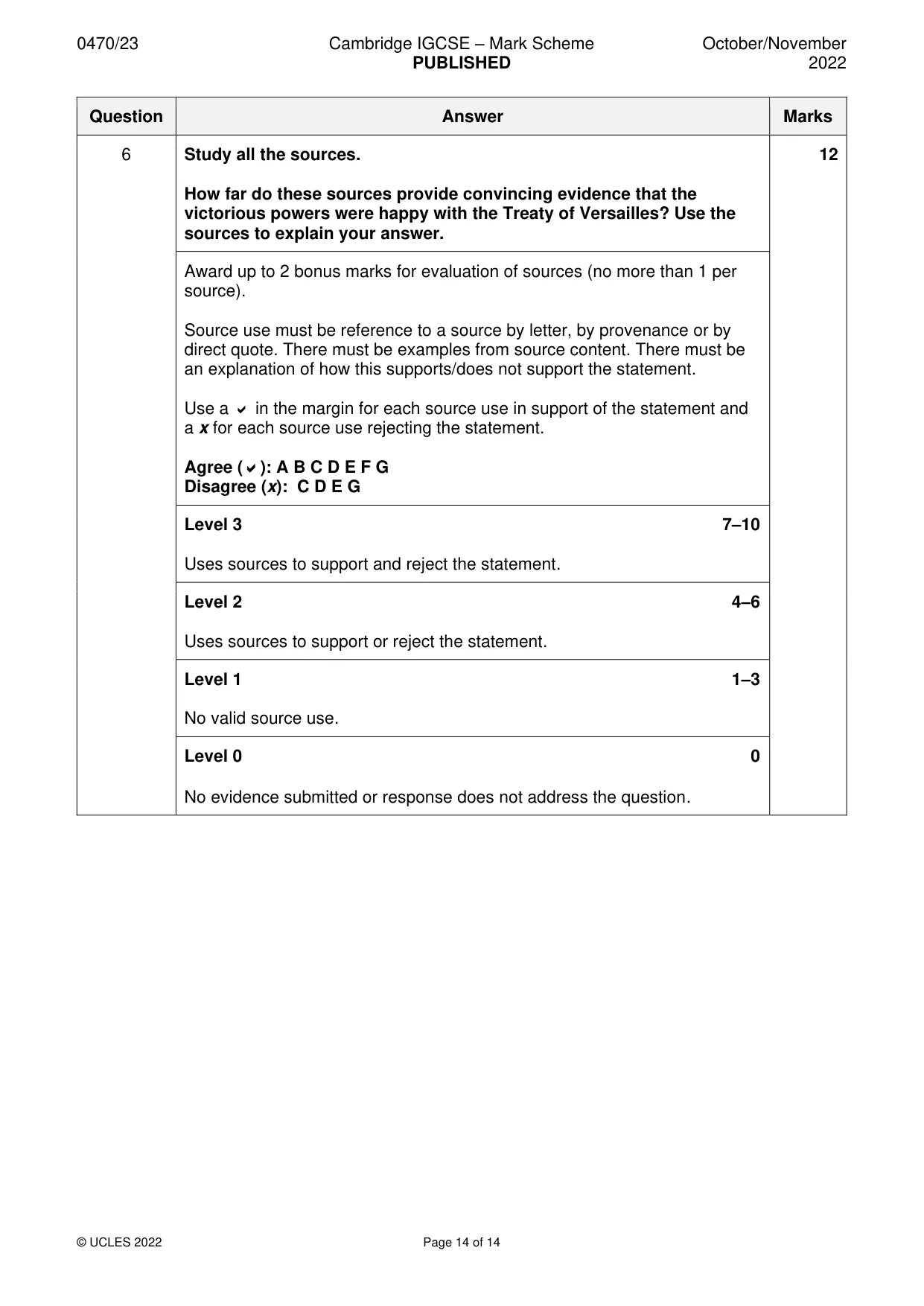 Mark scheme, page 14 of 14