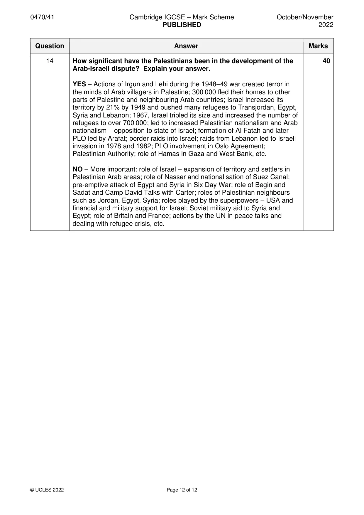 Mark scheme, page 12 of 12