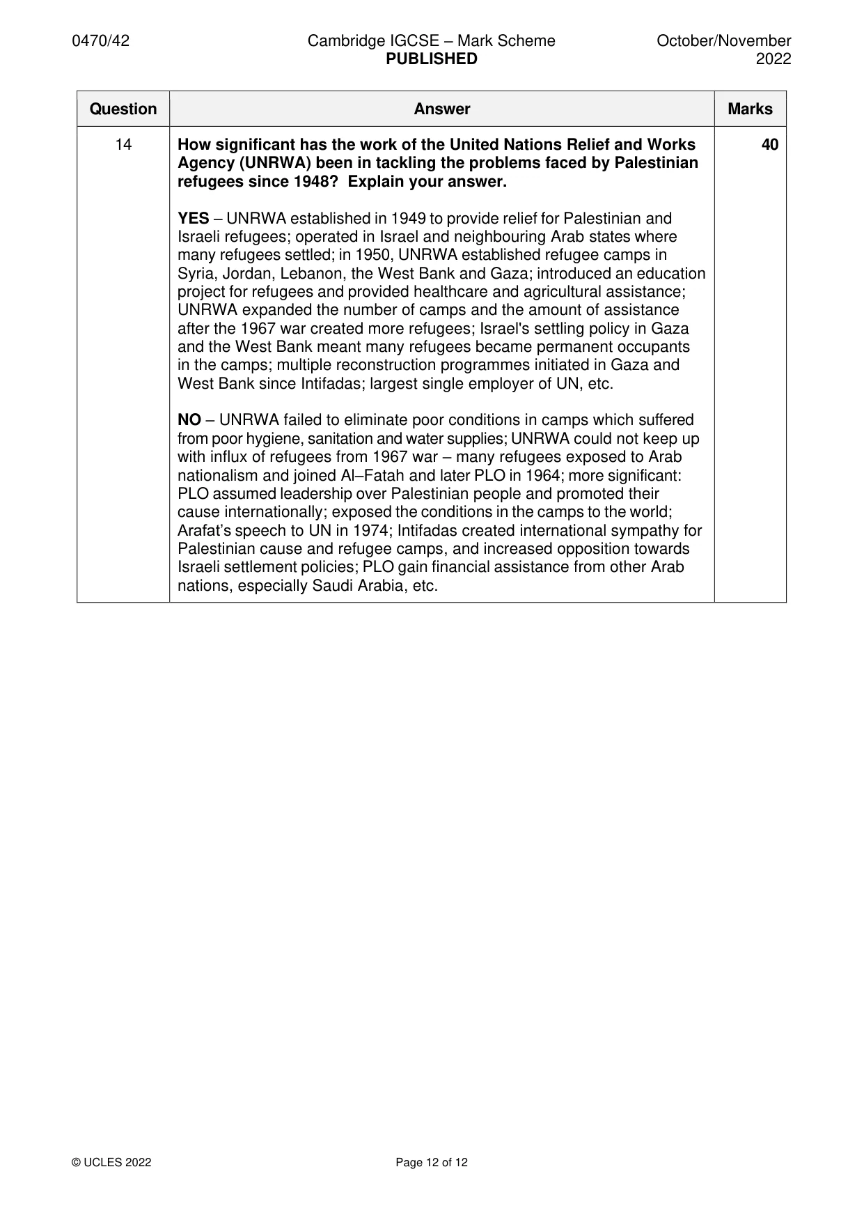 Mark scheme, page 12 of 12