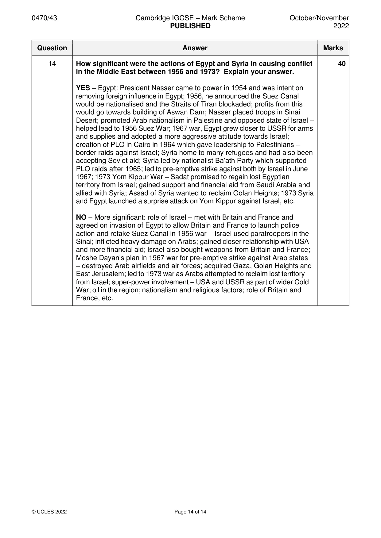 Mark scheme, page 14 of 14