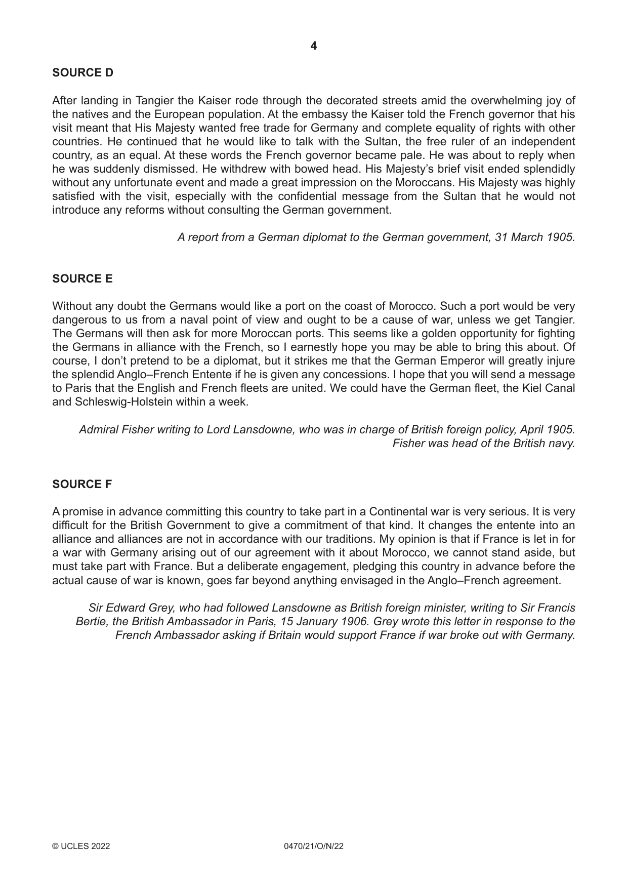 Cambridge IGCSE History 0470 2022 Oct/Nov Paper 2 · Variant 1 question paper, page 4 of 12