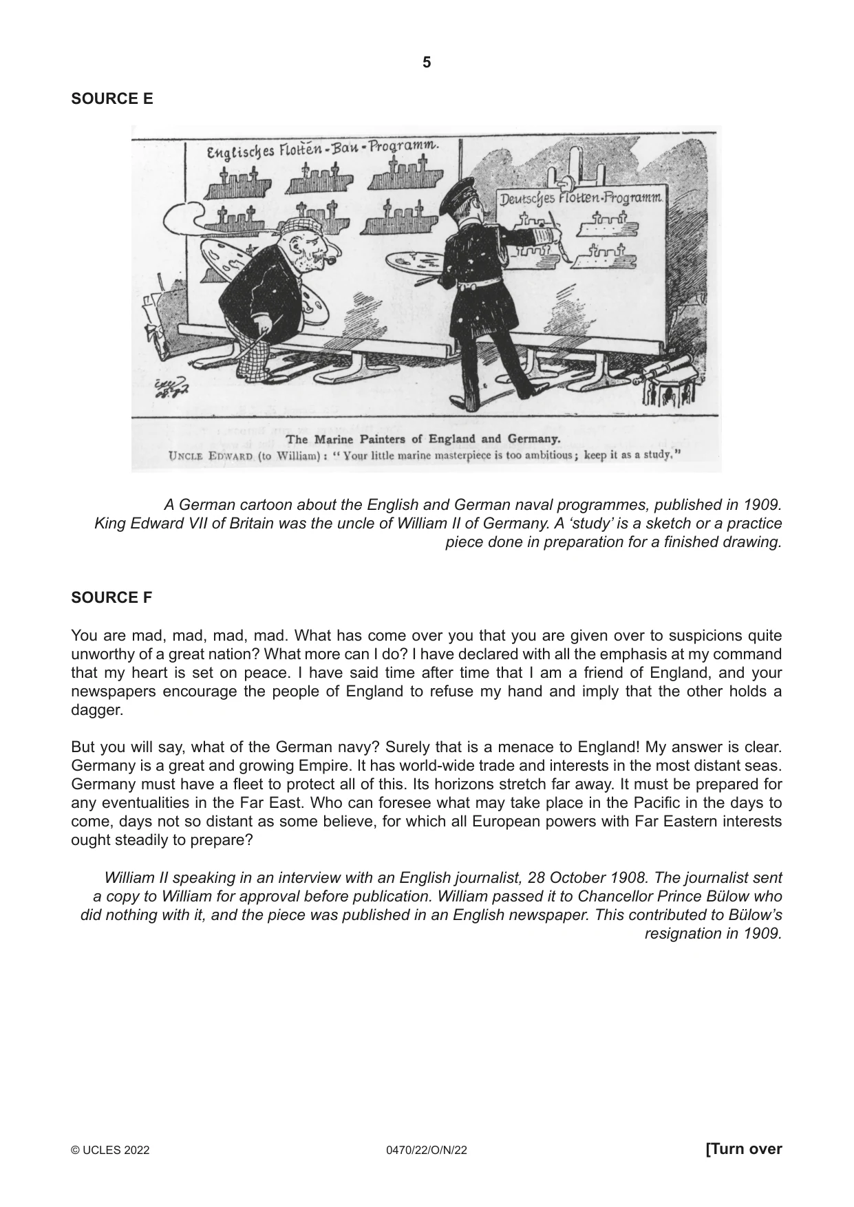 Cambridge IGCSE History 0470 2022 Oct/Nov Paper 2 · Variant 2 question paper, page 5 of 16