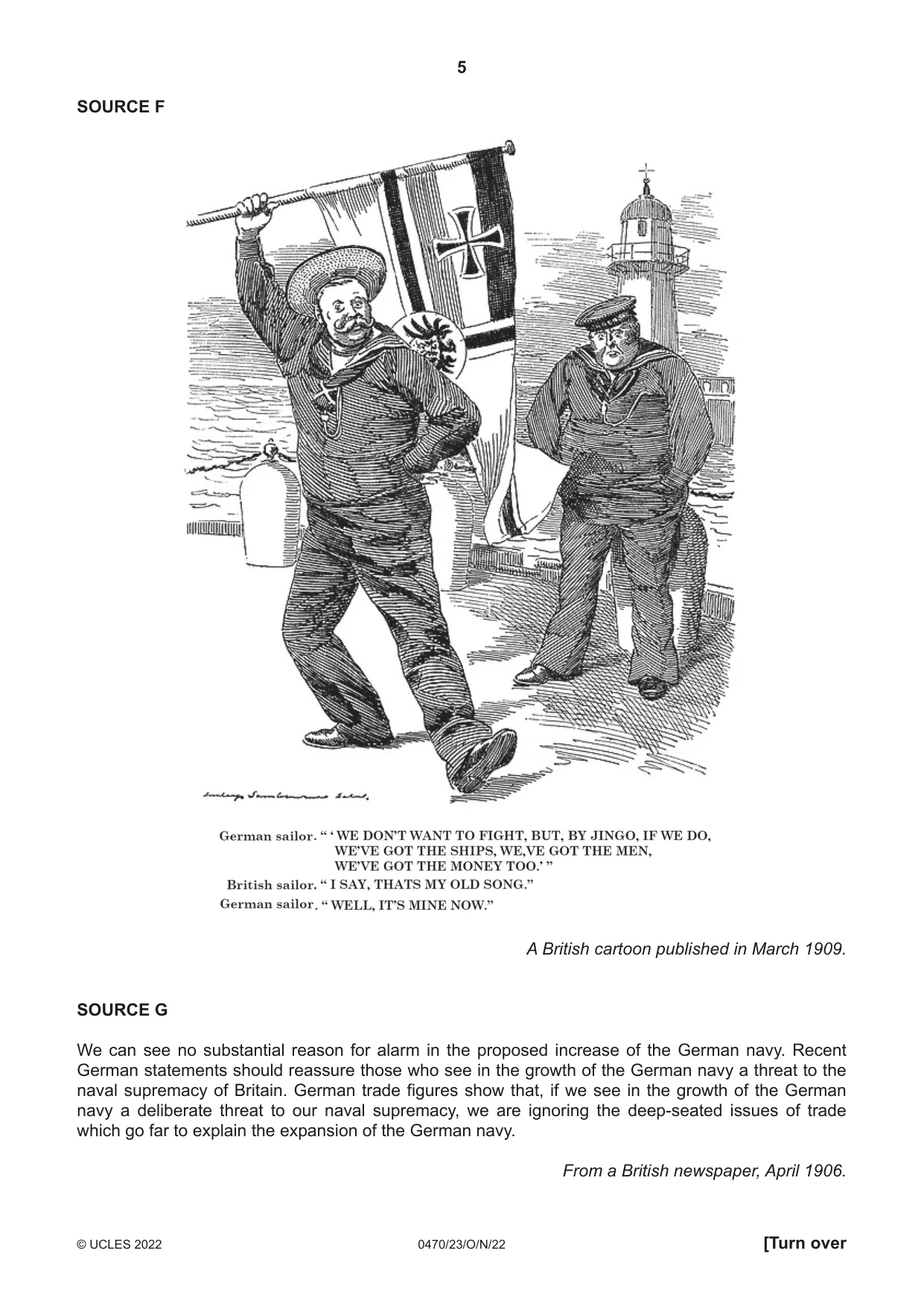 Cambridge IGCSE History 0470 2022 Oct/Nov Paper 2 · Variant 3 question paper, page 5 of 16