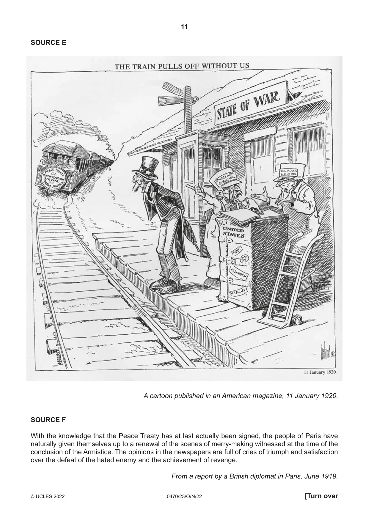 Cambridge IGCSE History 0470 2022 Oct/Nov Paper 2 · Variant 3 question paper, page 11 of 16