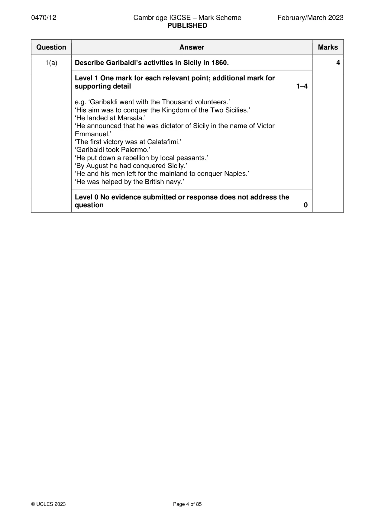 Mark scheme, page 4 of 85