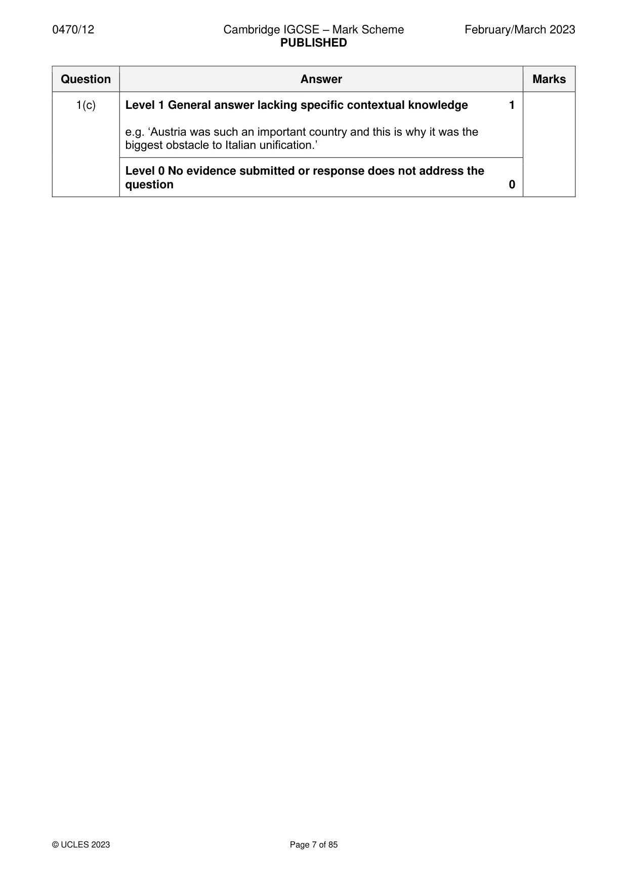 Mark scheme, page 7 of 85