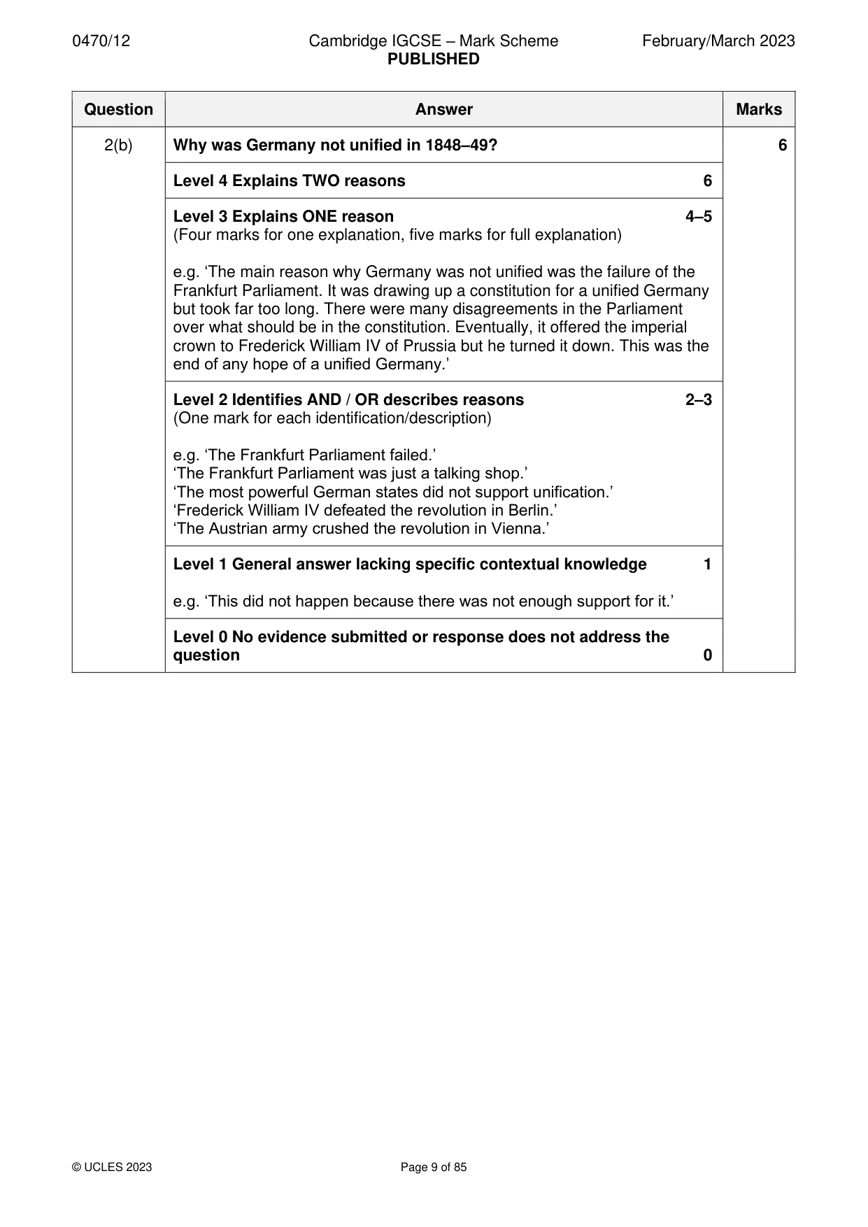 Mark scheme, page 9 of 85