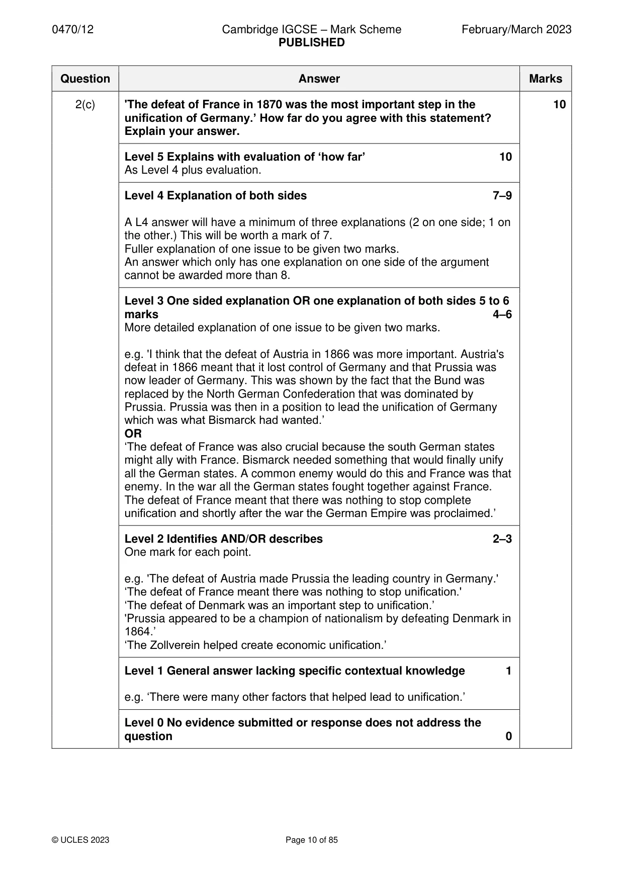 Mark scheme, page 10 of 85