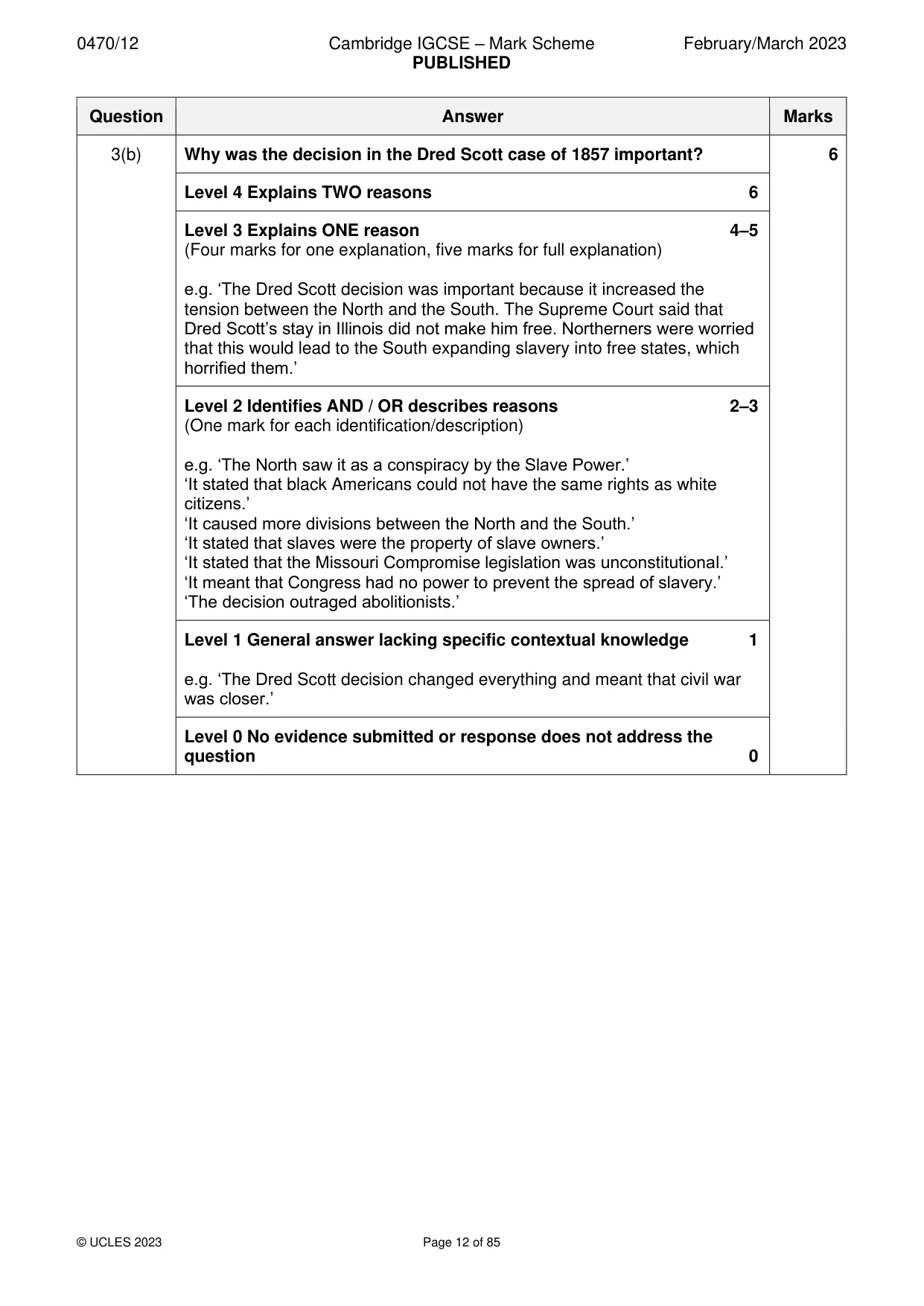Mark scheme, page 12 of 85