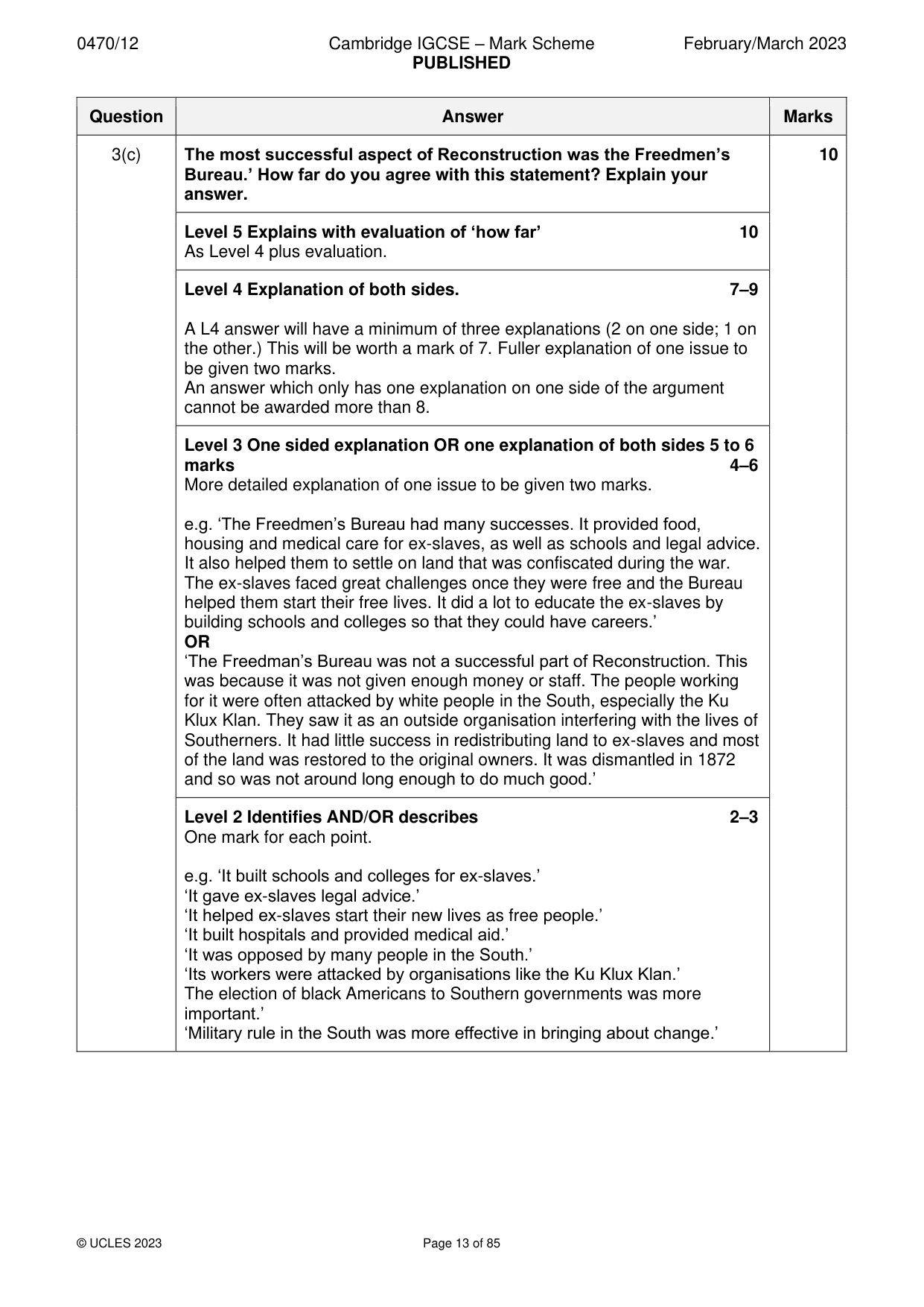 Mark scheme, page 13 of 85