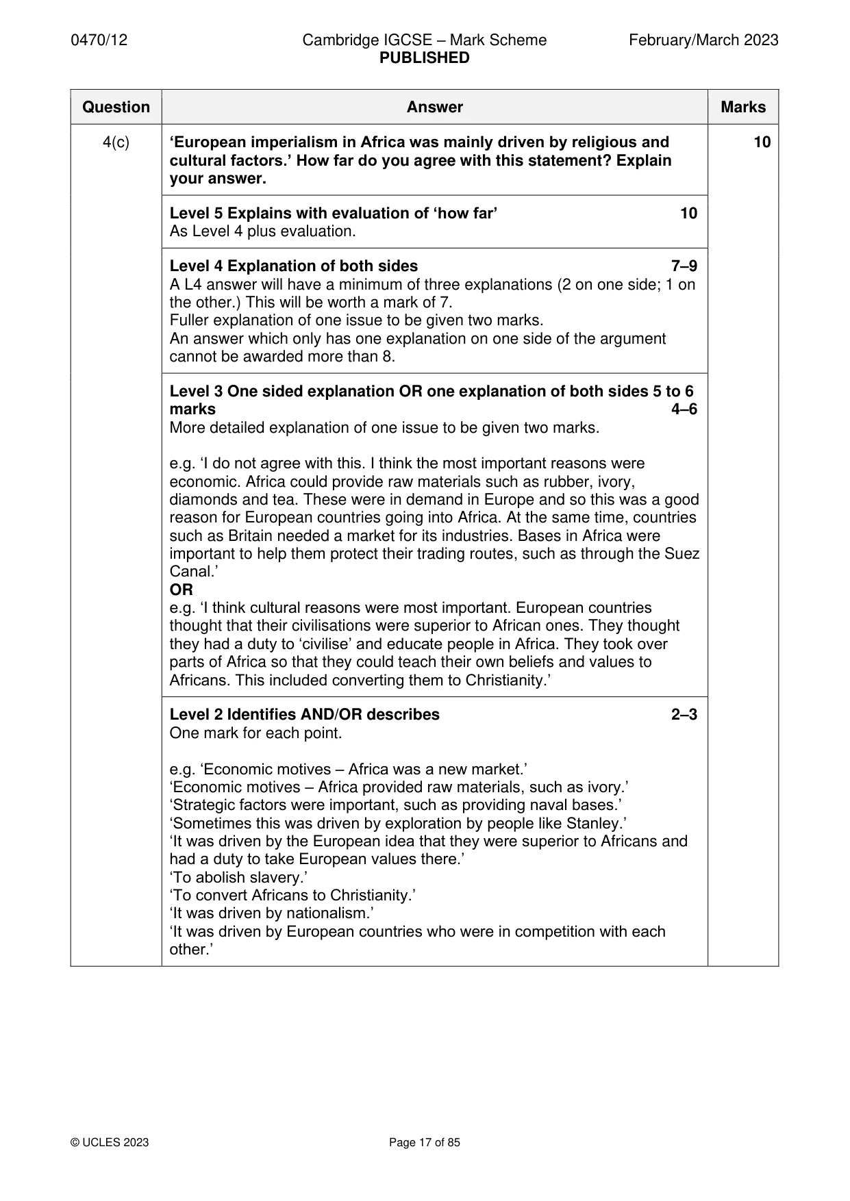 Mark scheme, page 17 of 85