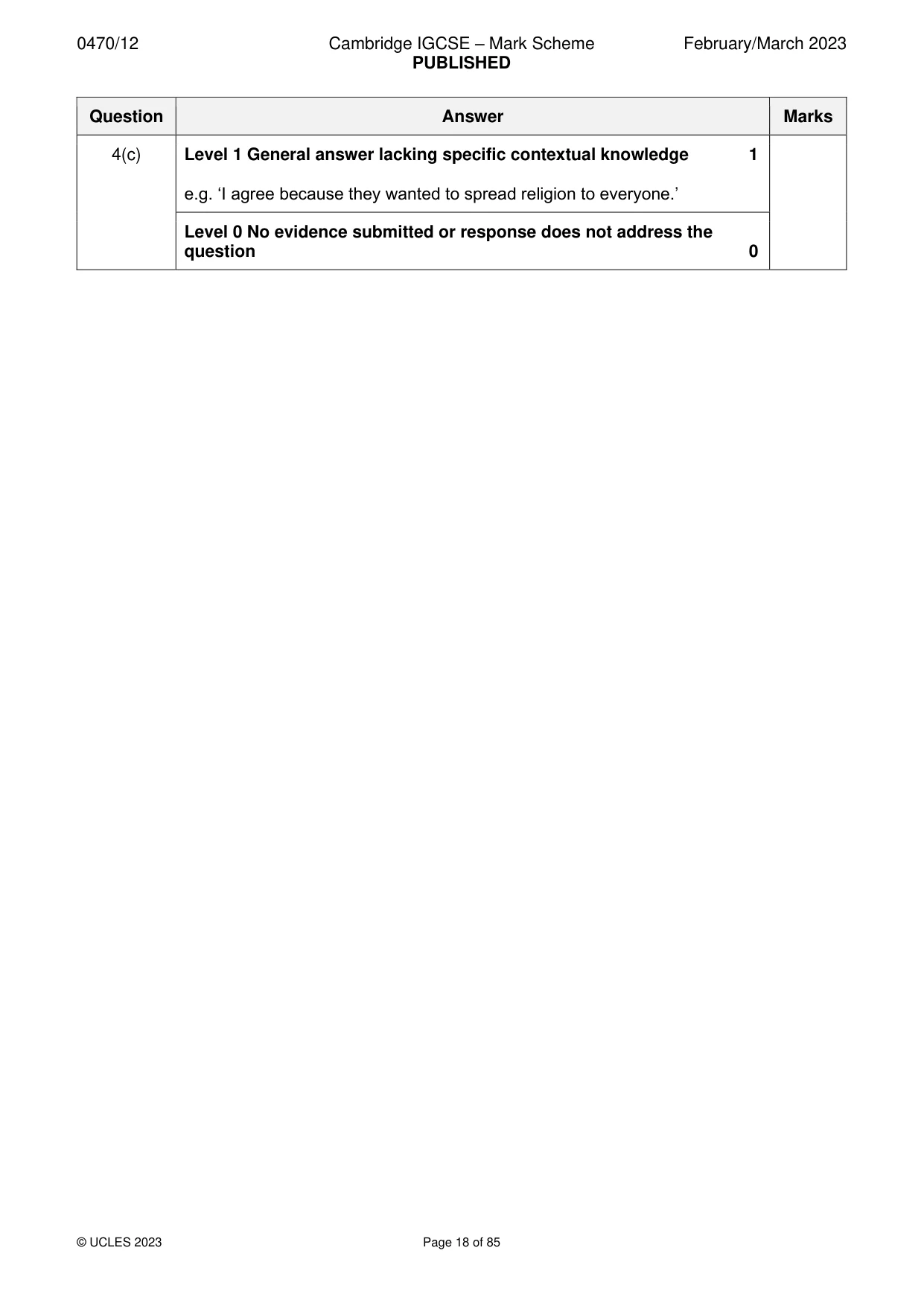 Mark scheme, page 18 of 85