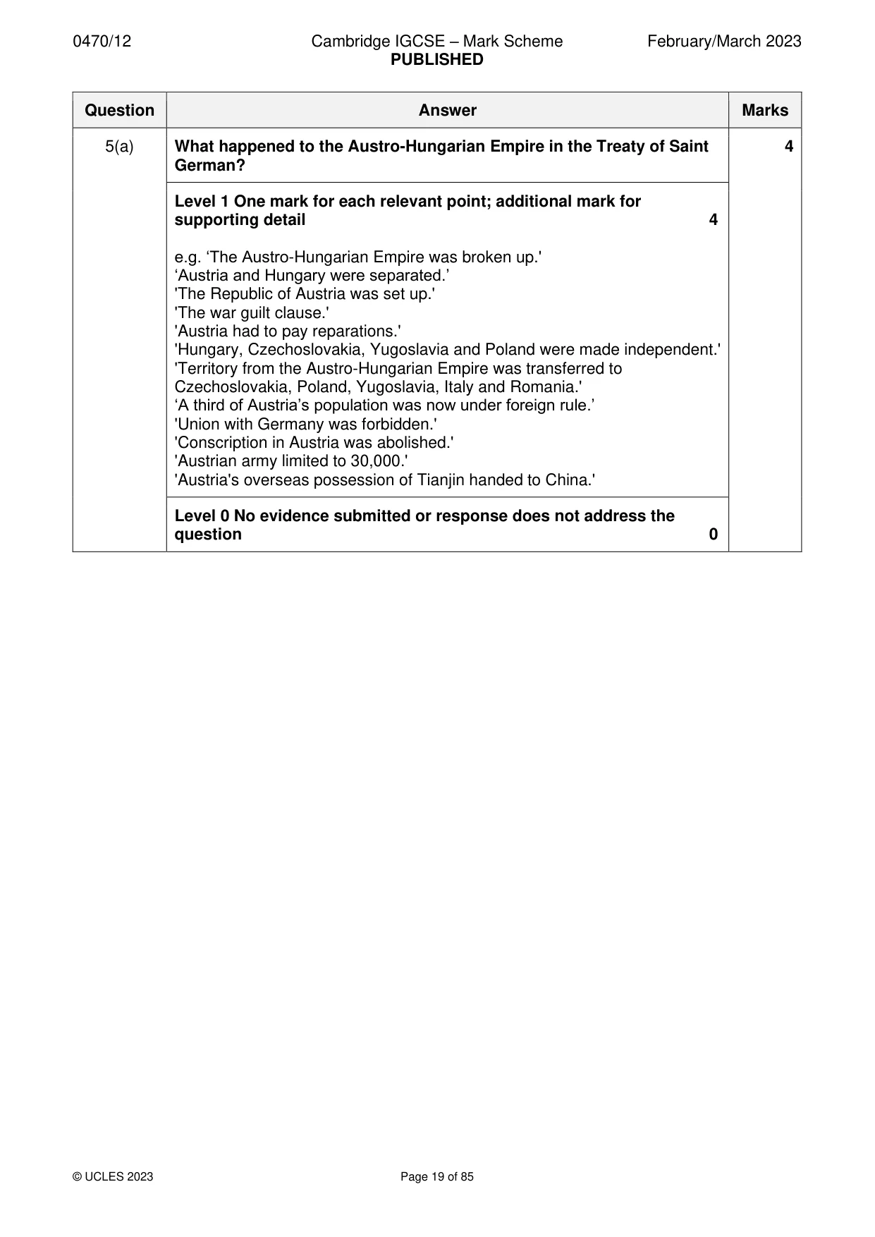 Mark scheme, page 19 of 85