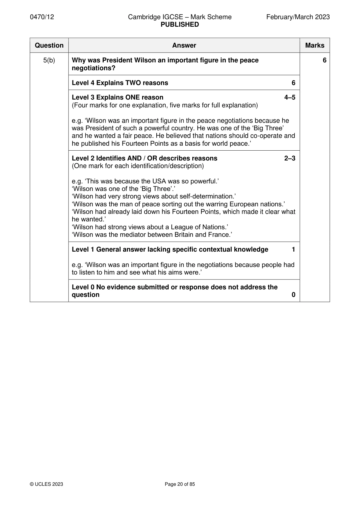 Mark scheme, page 20 of 85
