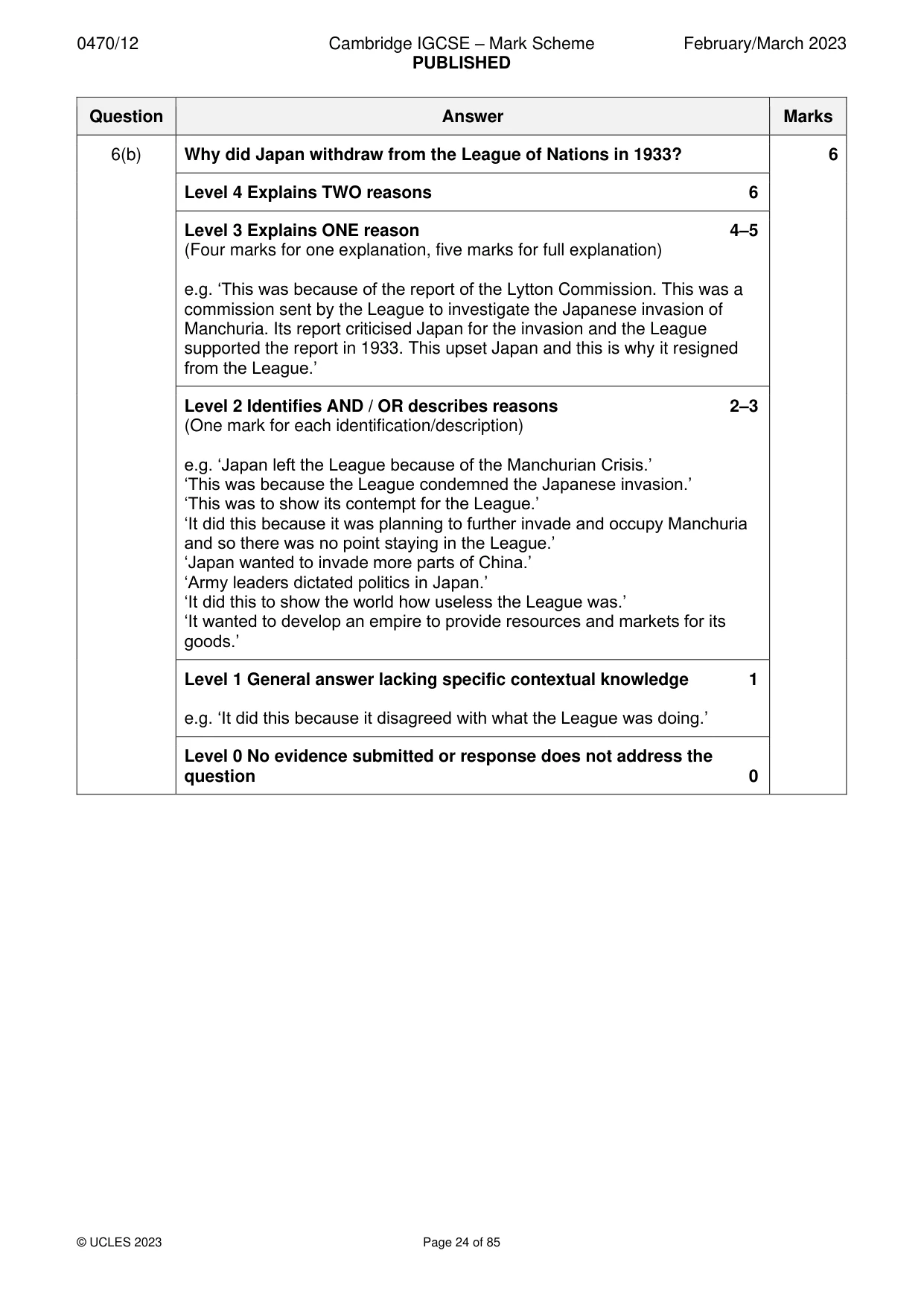 Mark scheme, page 24 of 85