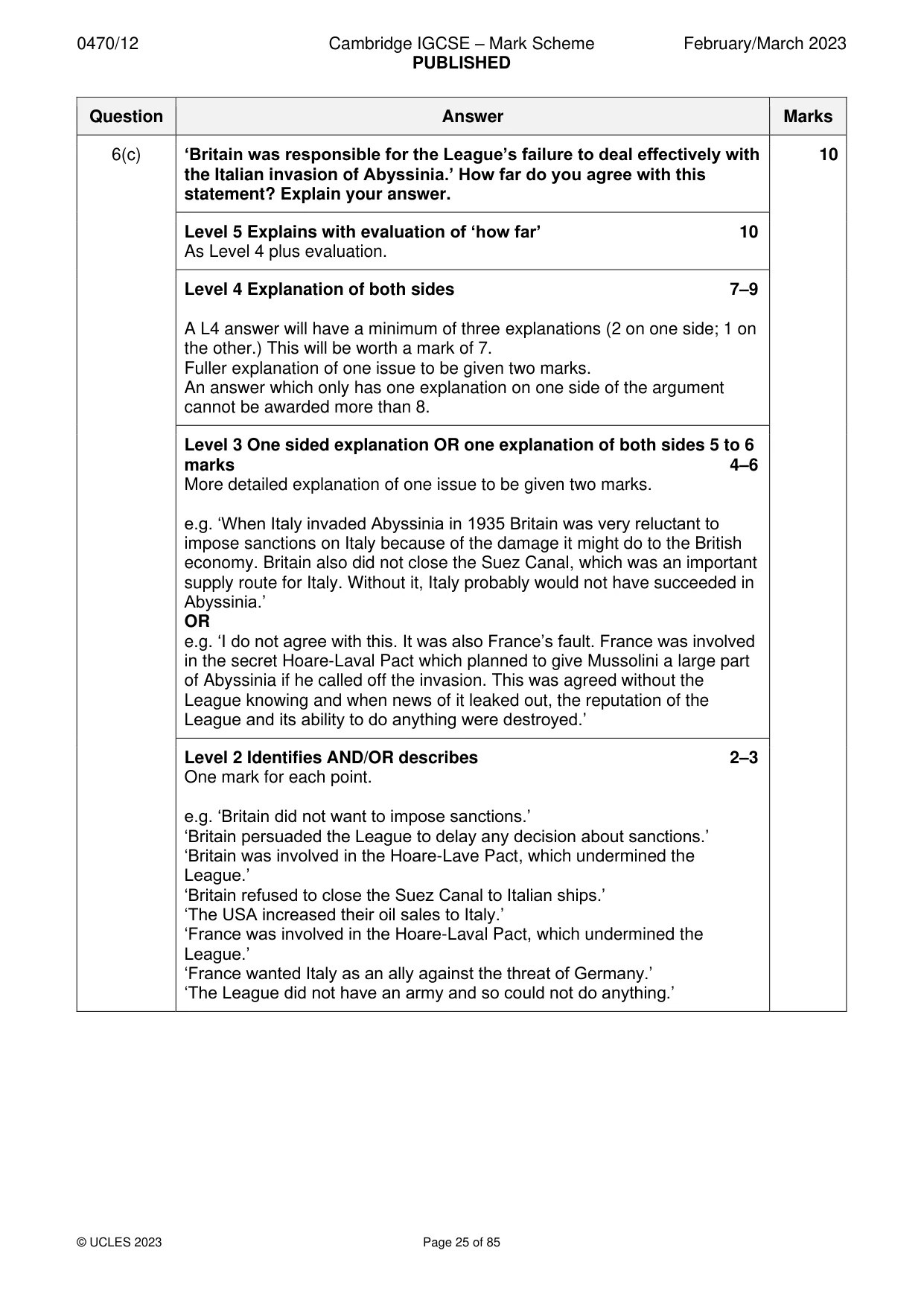 Mark scheme, page 25 of 85