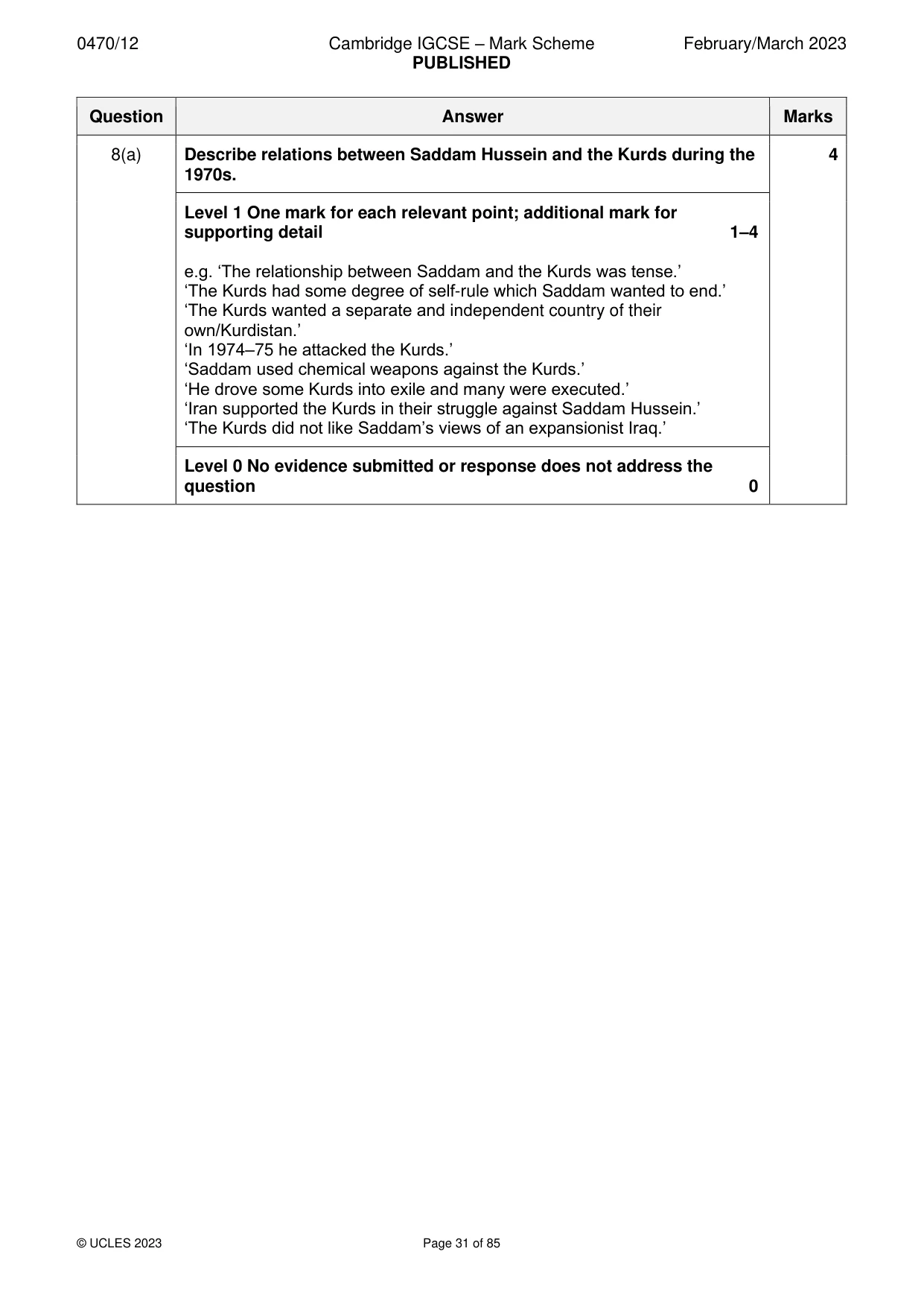 Mark scheme, page 31 of 85