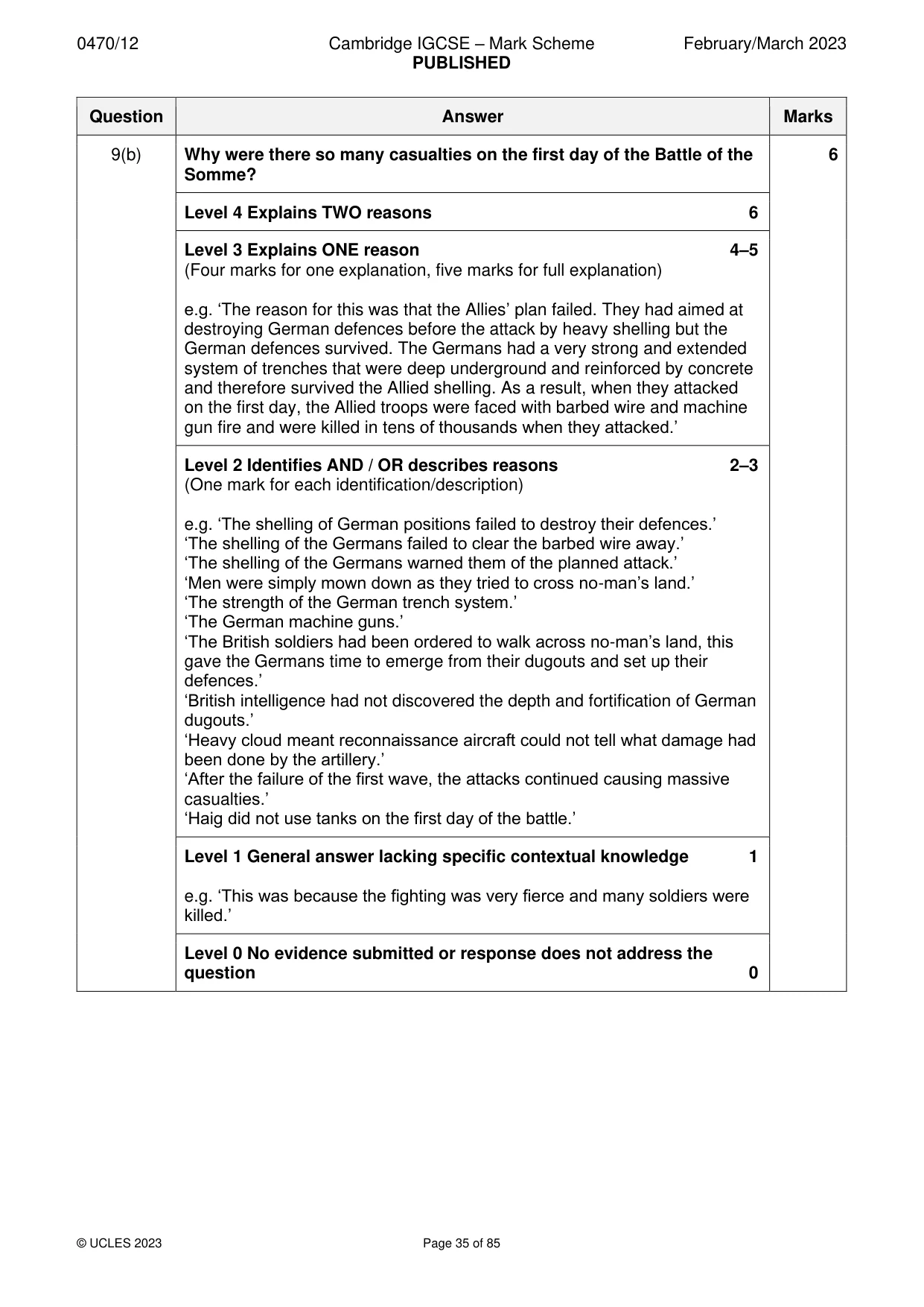 Mark scheme, page 35 of 85