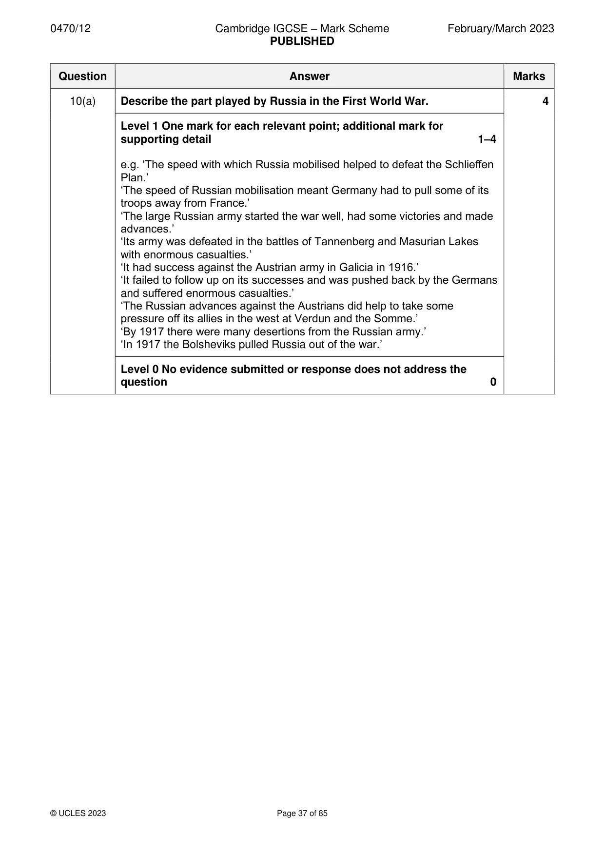 Mark scheme, page 37 of 85