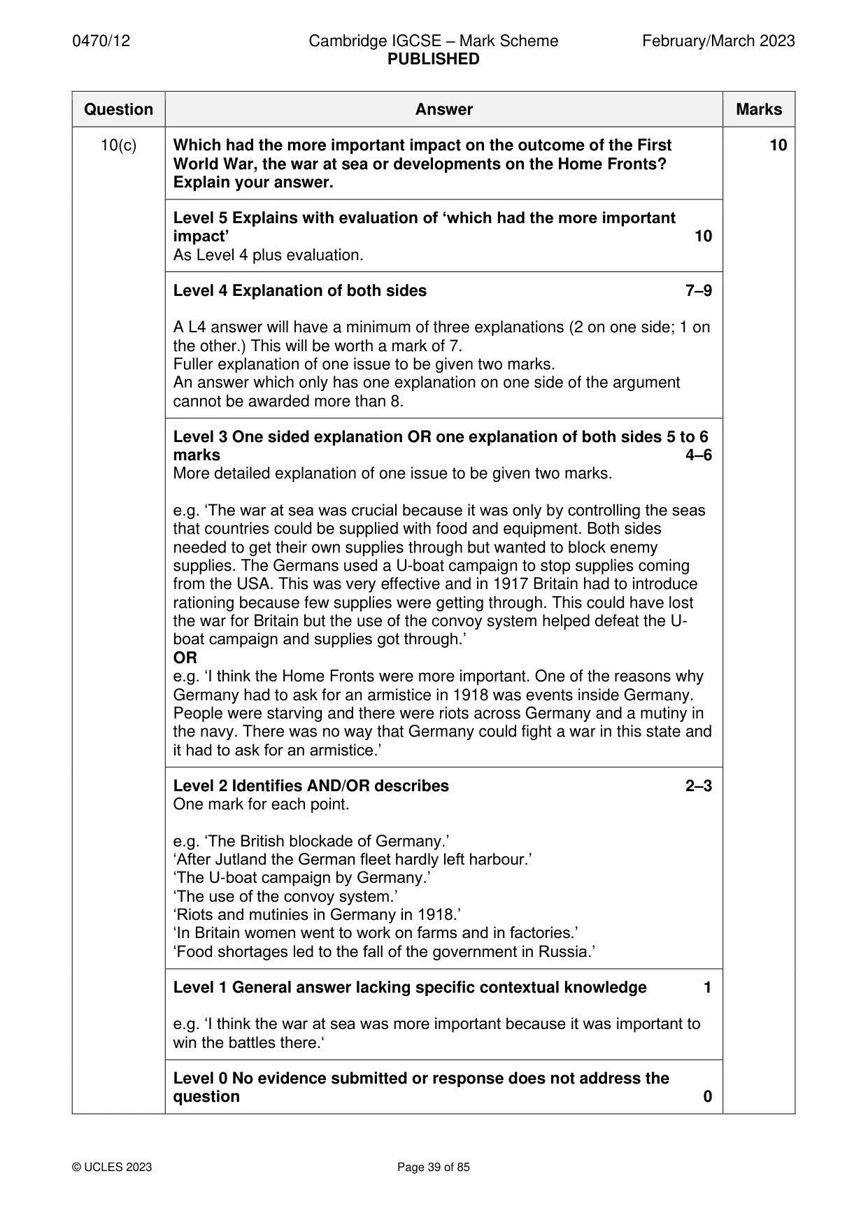 Mark scheme, page 39 of 85