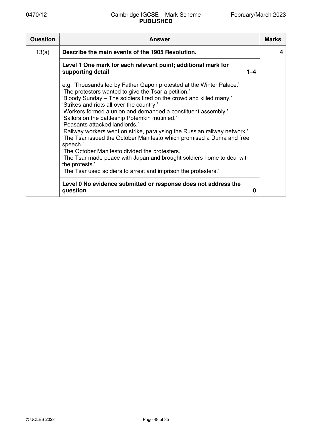 Mark scheme, page 48 of 85