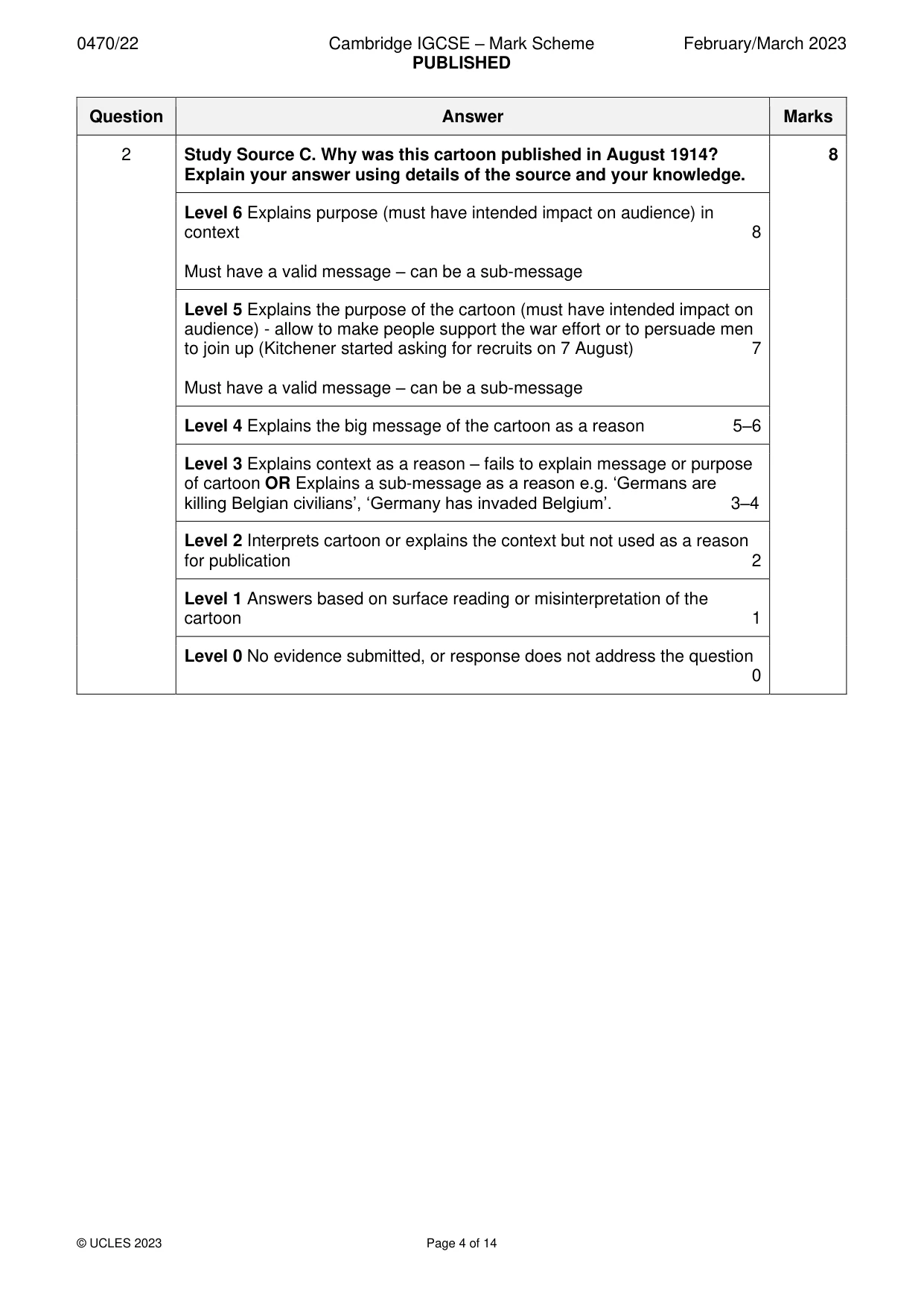 Mark scheme, page 4 of 14