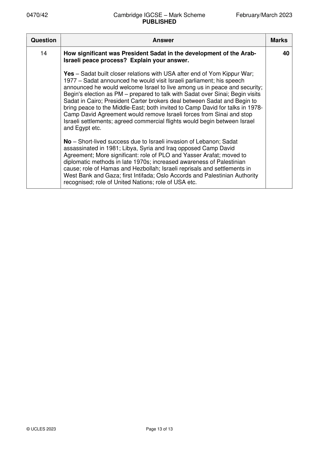 Mark scheme, page 13 of 13