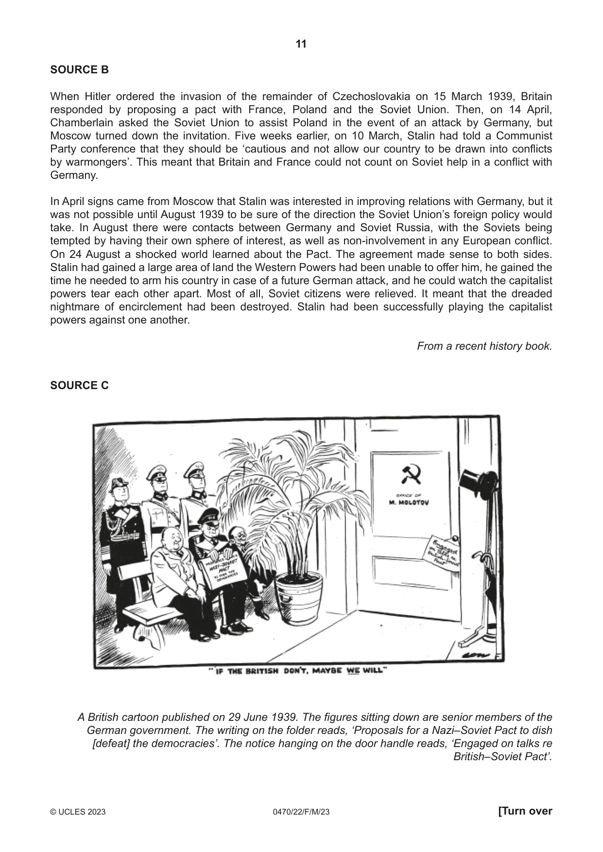 Cambridge IGCSE History 0470 2023 Feb/March Paper 2 · Variant 2 question paper, page 11 of 16