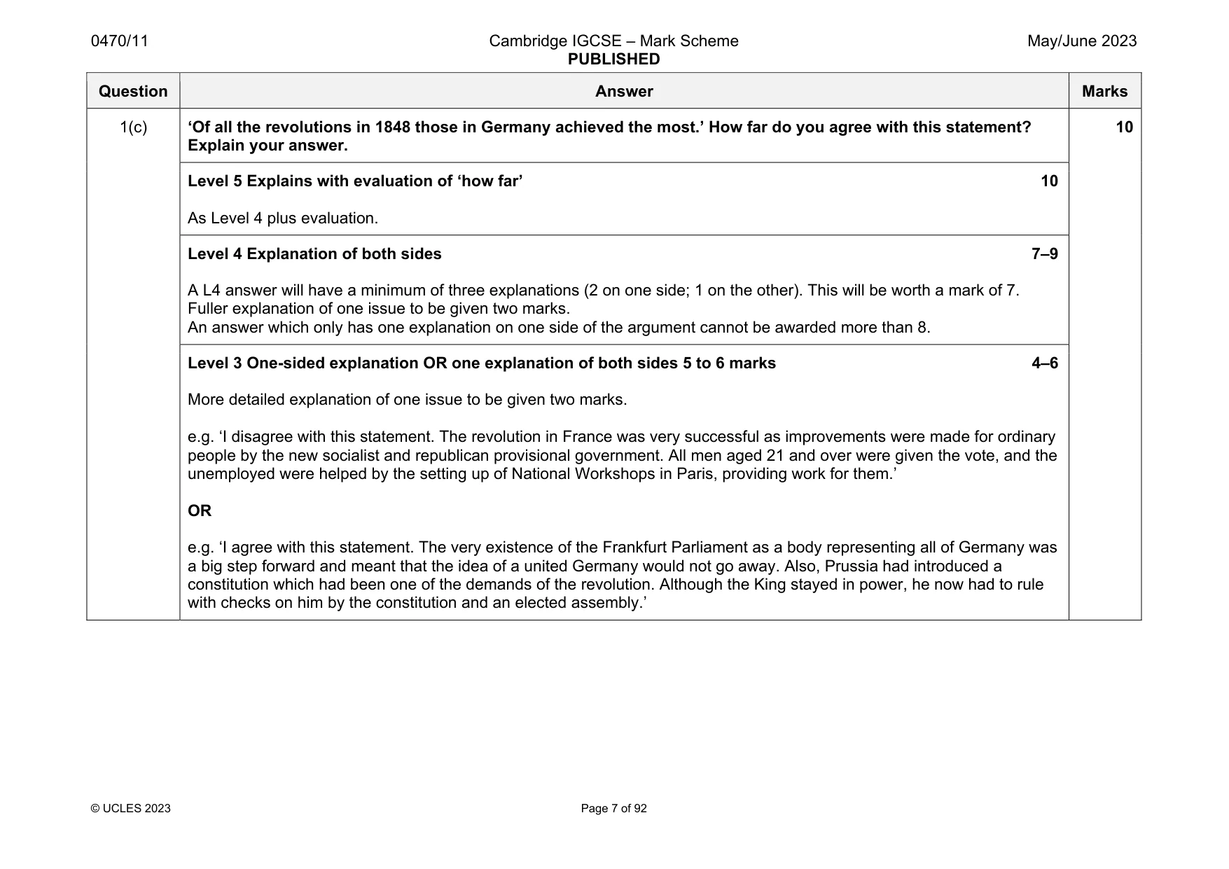 Mark scheme, page 7 of 92
