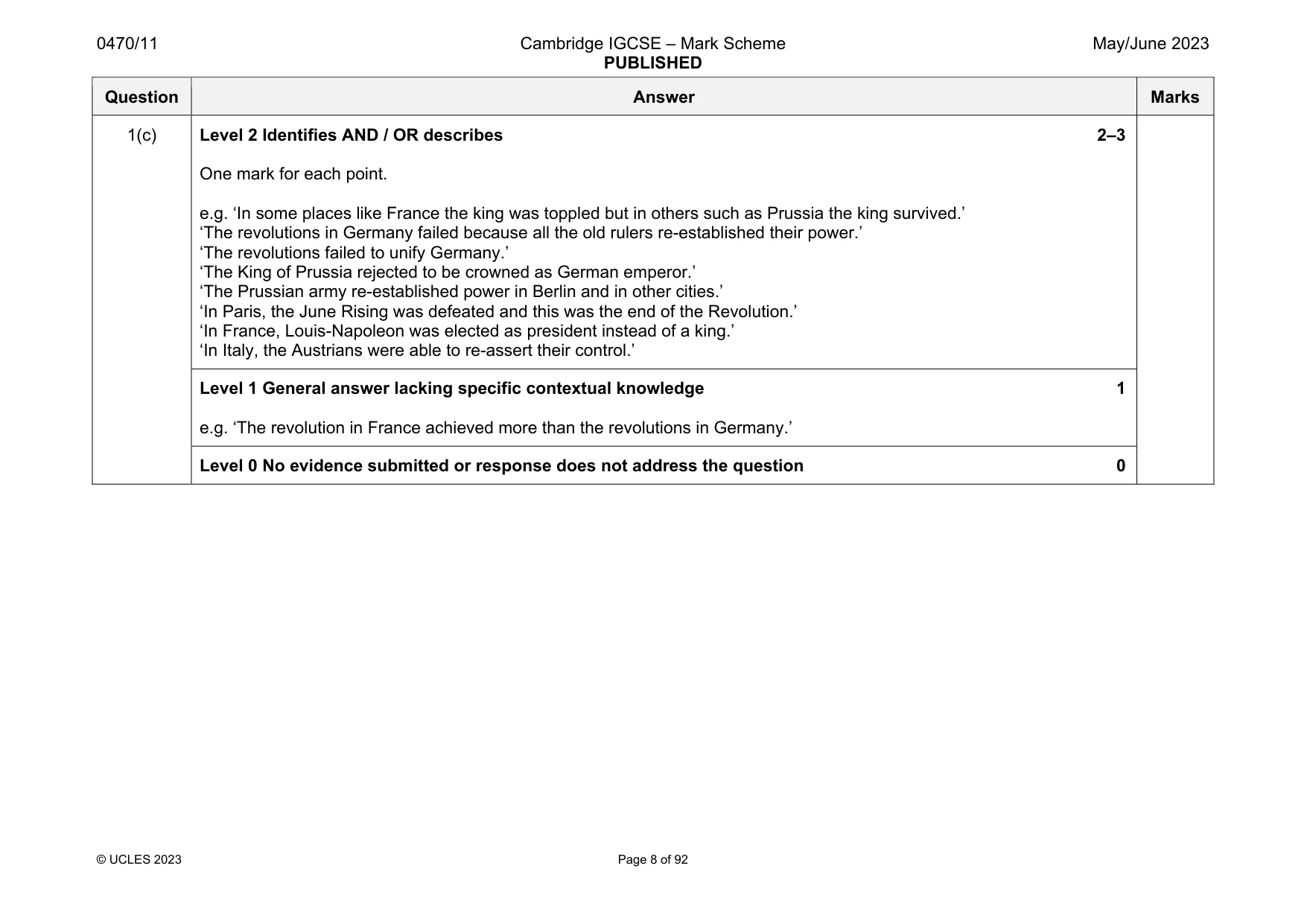 Mark scheme, page 8 of 92