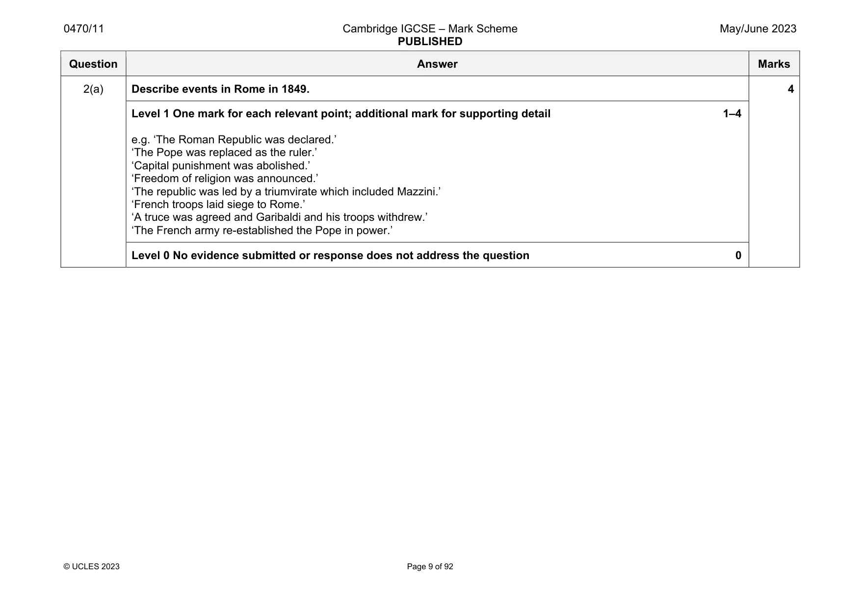 Mark scheme, page 9 of 92