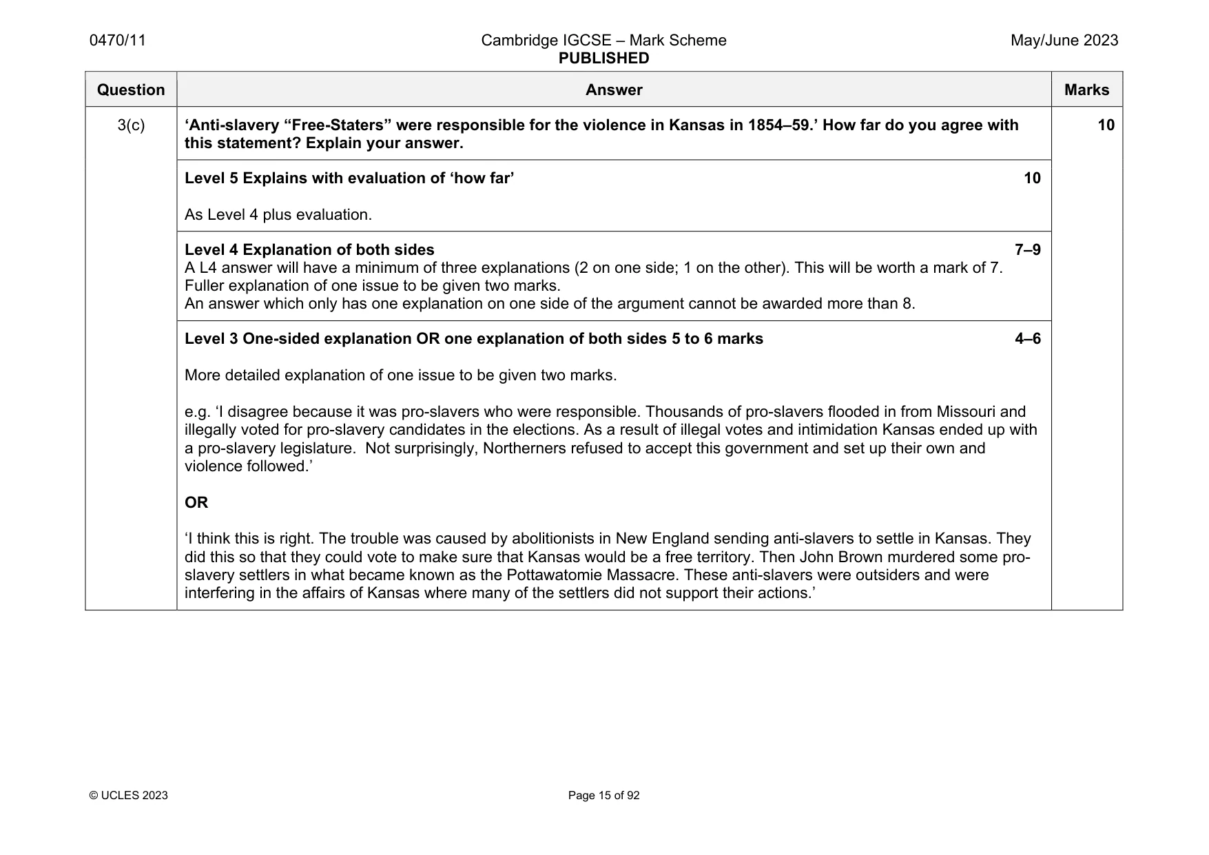 Mark scheme, page 15 of 92