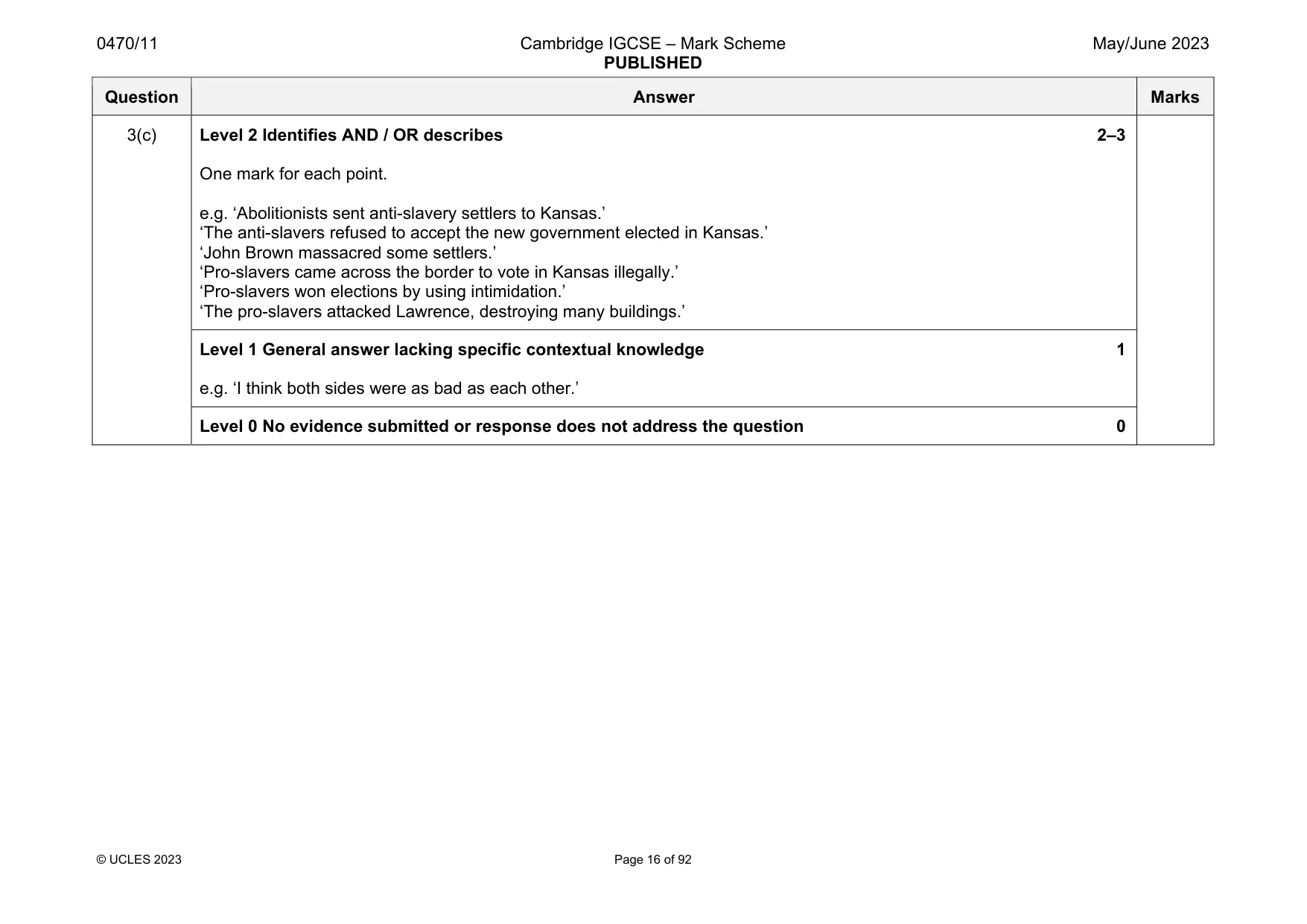Mark scheme, page 16 of 92